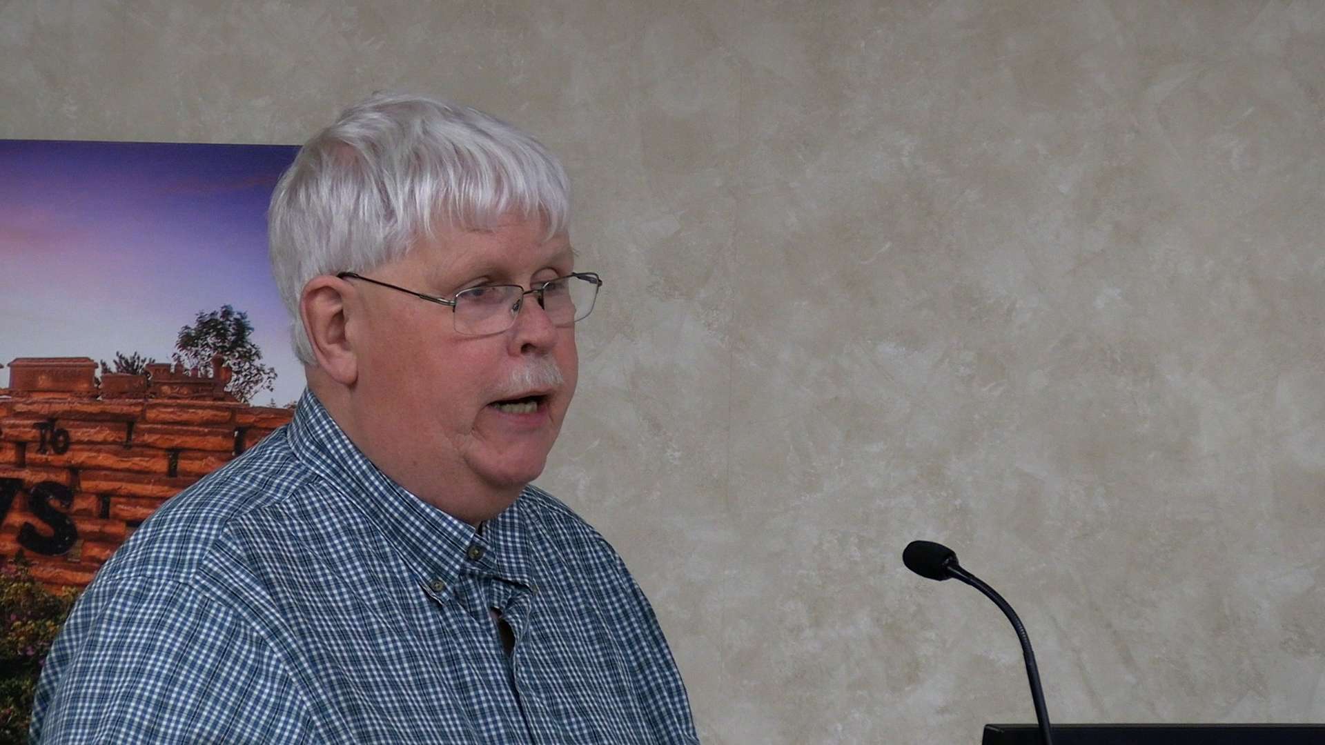Greg Daughhetee, Epworth Village Inc., outlines a proposal for new low-income housing in Hays at the Oct. 1 city commission work session. Photo by Becky Kises/Hays Post