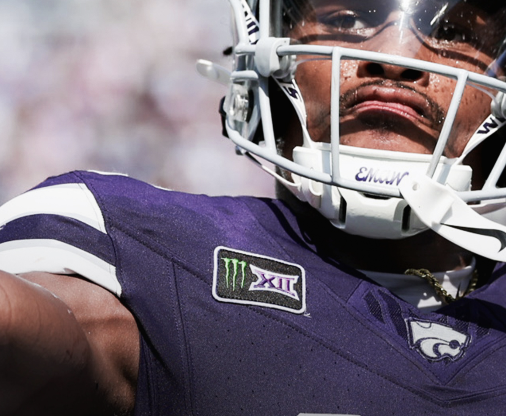 Monster logo on footall uniforms -photo K-State Athletics