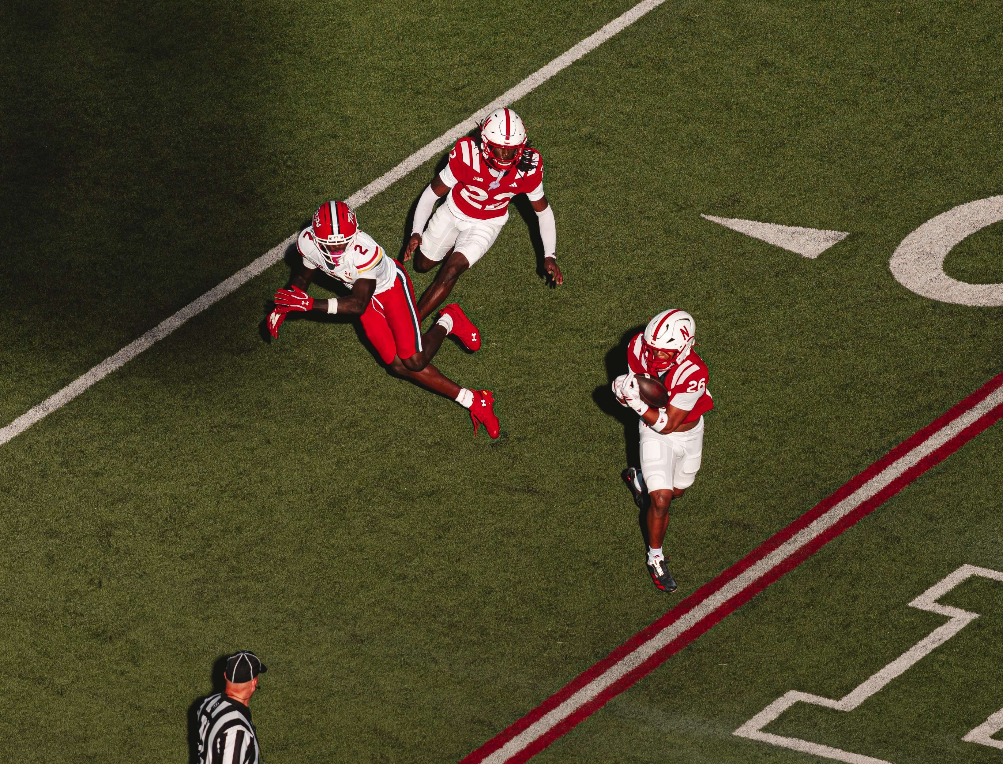 A pick six from&nbsp;Dwayne McDougle III helped turn things around in the first half and Nebraska beat Maryland 48-23 to continue their best start since 2016/ Photo courtesy of Nebraska Football on X