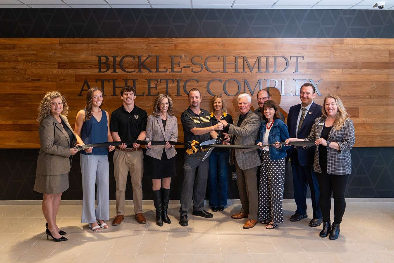 Official ribbon cutting of the Bickle-Schmidt Athletic Complex at Fort Hays State University during Homecoming 2026 weekend. Photo courtesy FHSU