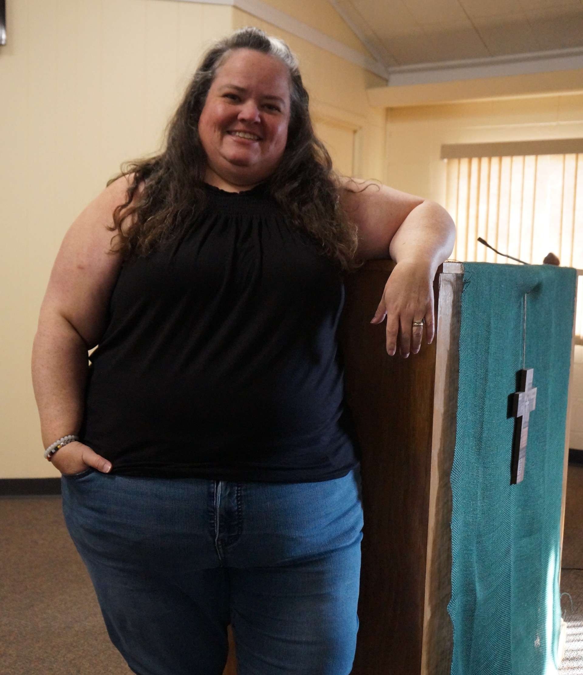 Pastor Dana Spivy Glover is seen at her church, Hays Christian. Photo by Linn Ann Huntington