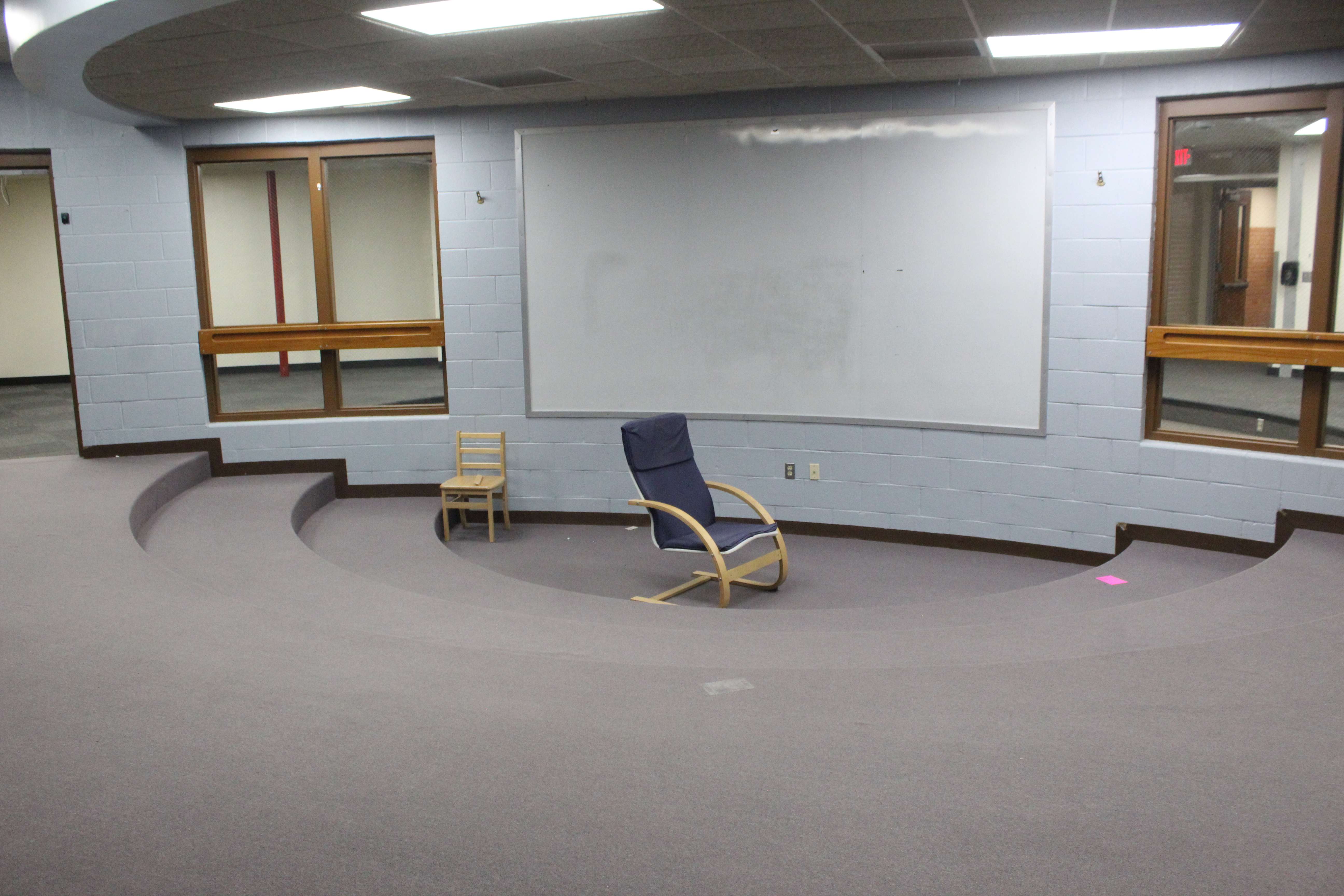 The former media center would likely be divided into offices for buildings and grounds and technology. Photo by Cristina Janney/Hays Post