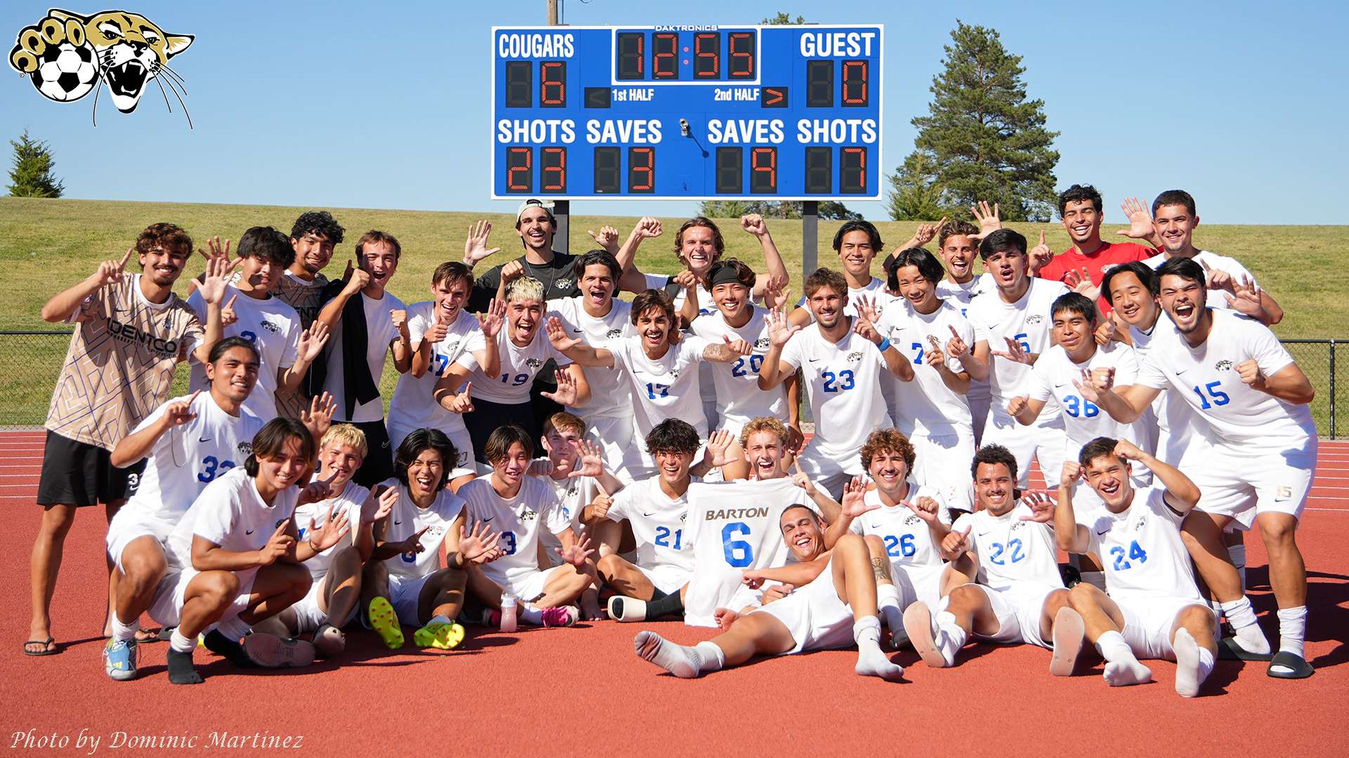 #4 Barton Men's Soccer celebrates 6-0 win over #7 Garden City (BartonSports.com)