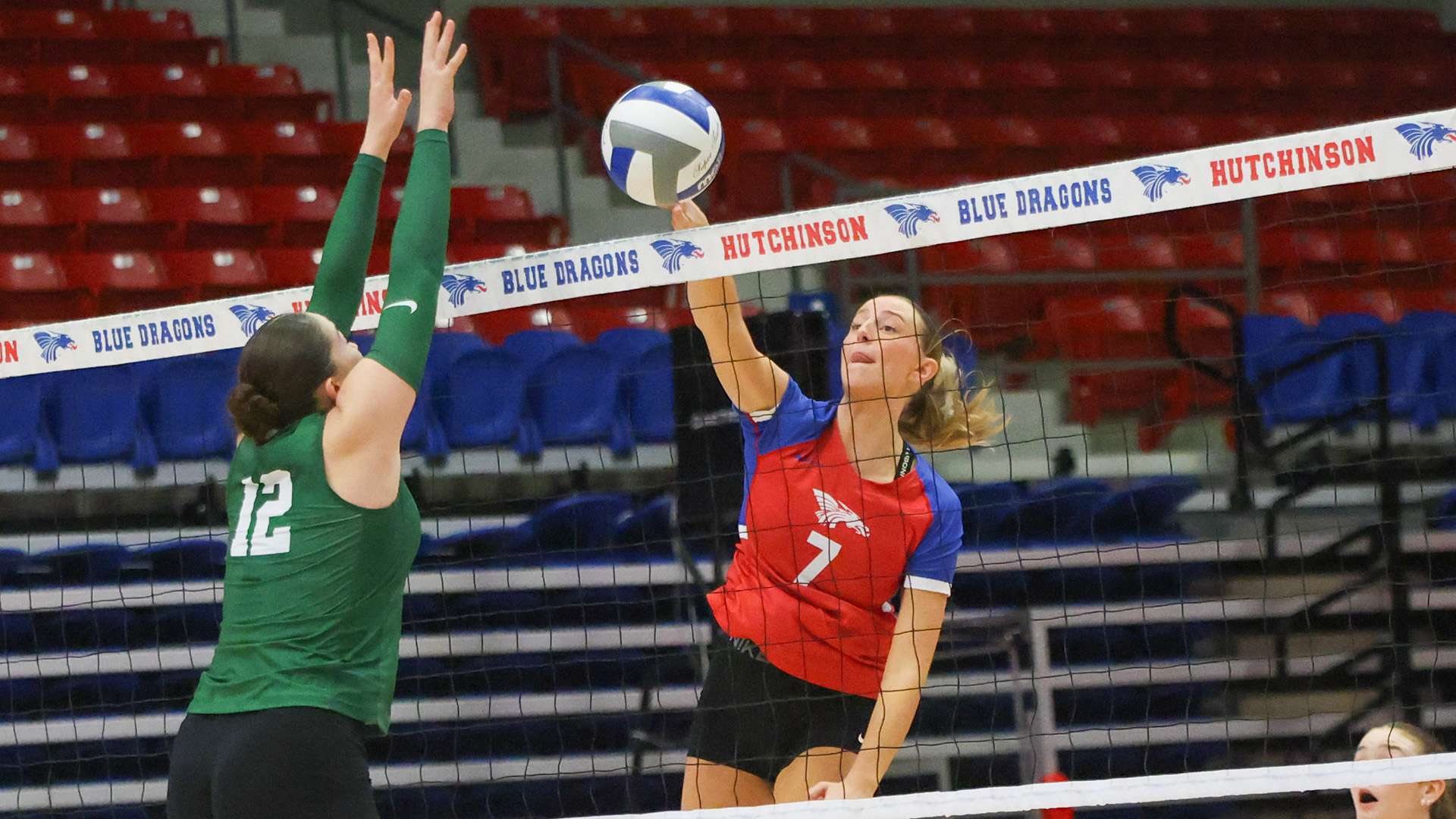 Mattie Galliher tied a season high with 10 kills to lead the Blue Dragon Volleyball team to a 3-0 victory over Seward County on Wednesday night at the Sports Arena. (Alyssa Englert/Blue Dragon Sports Information)