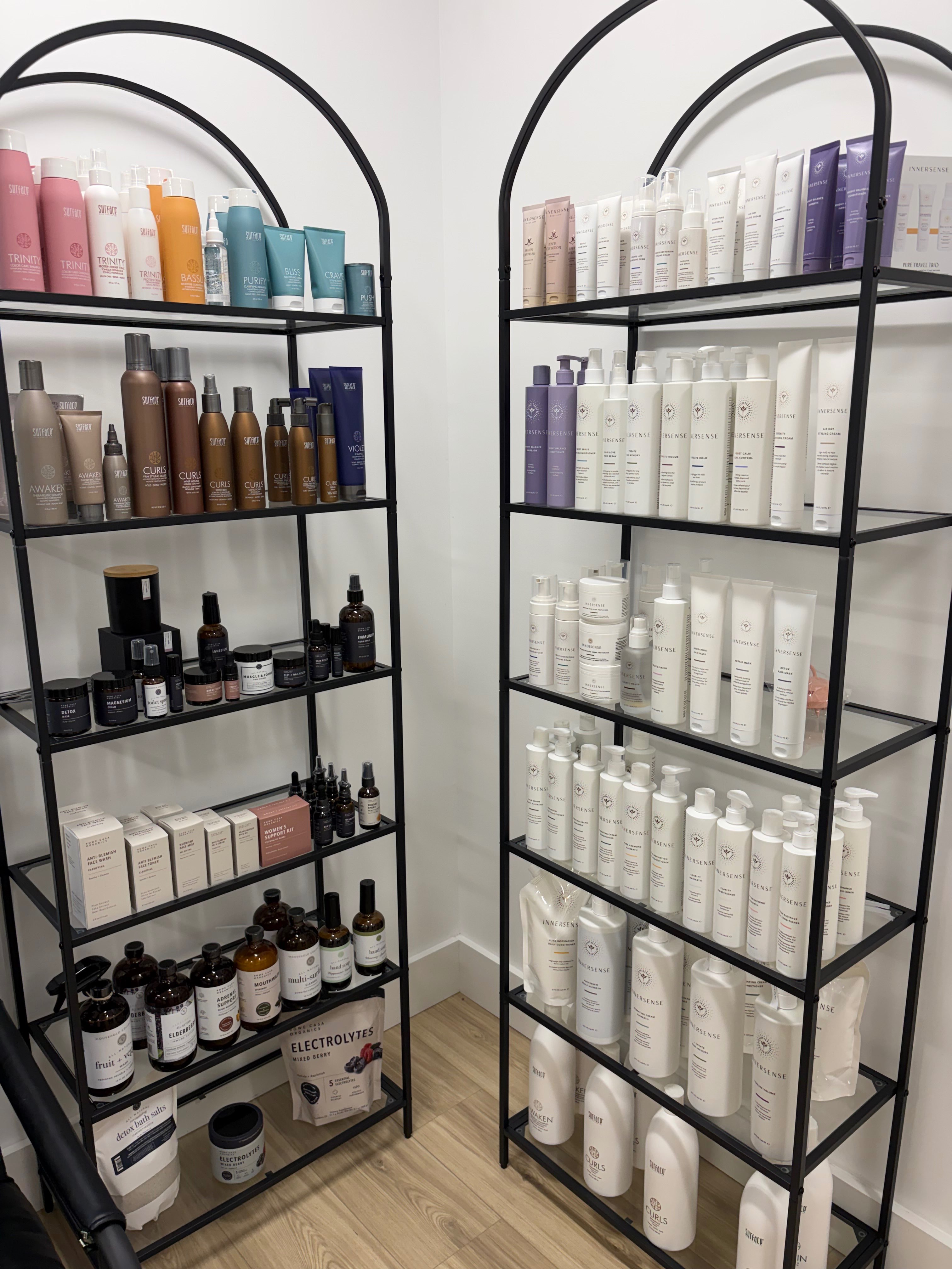 A view of the collection of products that are on sale at Salt and Light Salon and Suites. Photo by Alin Hett/Hays Post&nbsp;
