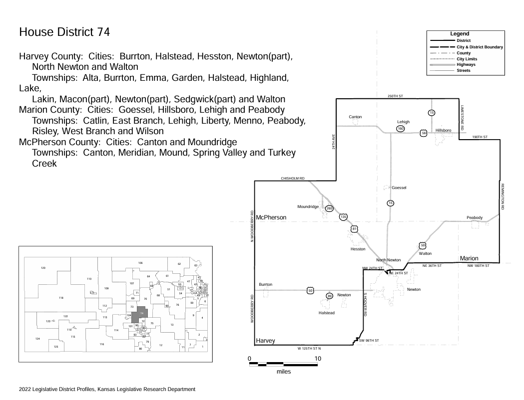 Kansas House District 74 (Courtesy State of Kansas)