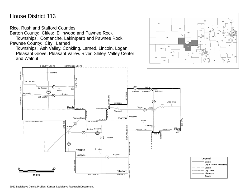 House District 113 (Courtesy State of Kansas)