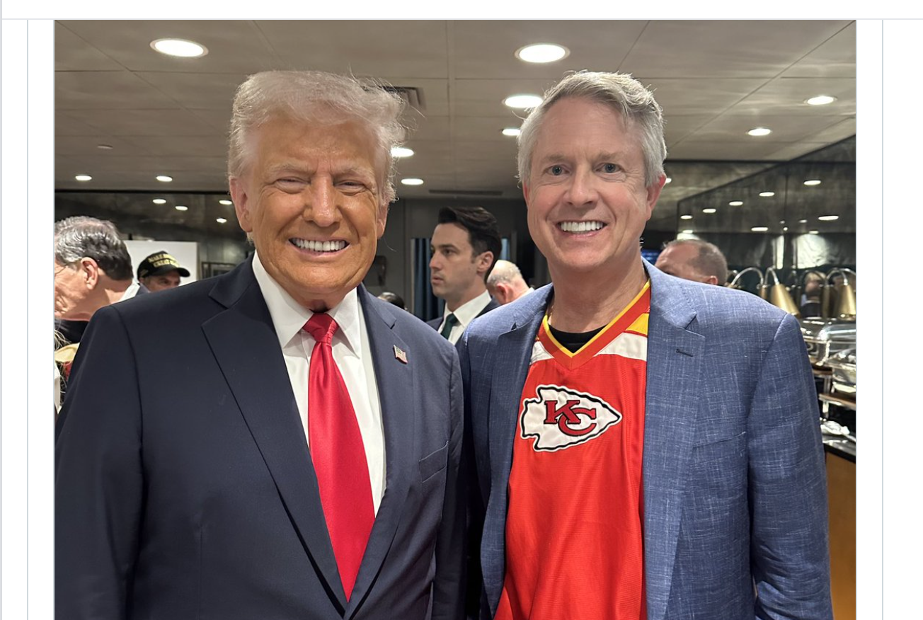 File photo President Trump and Senaator Marshall at the Super Bowl-image from Marshall's social media page