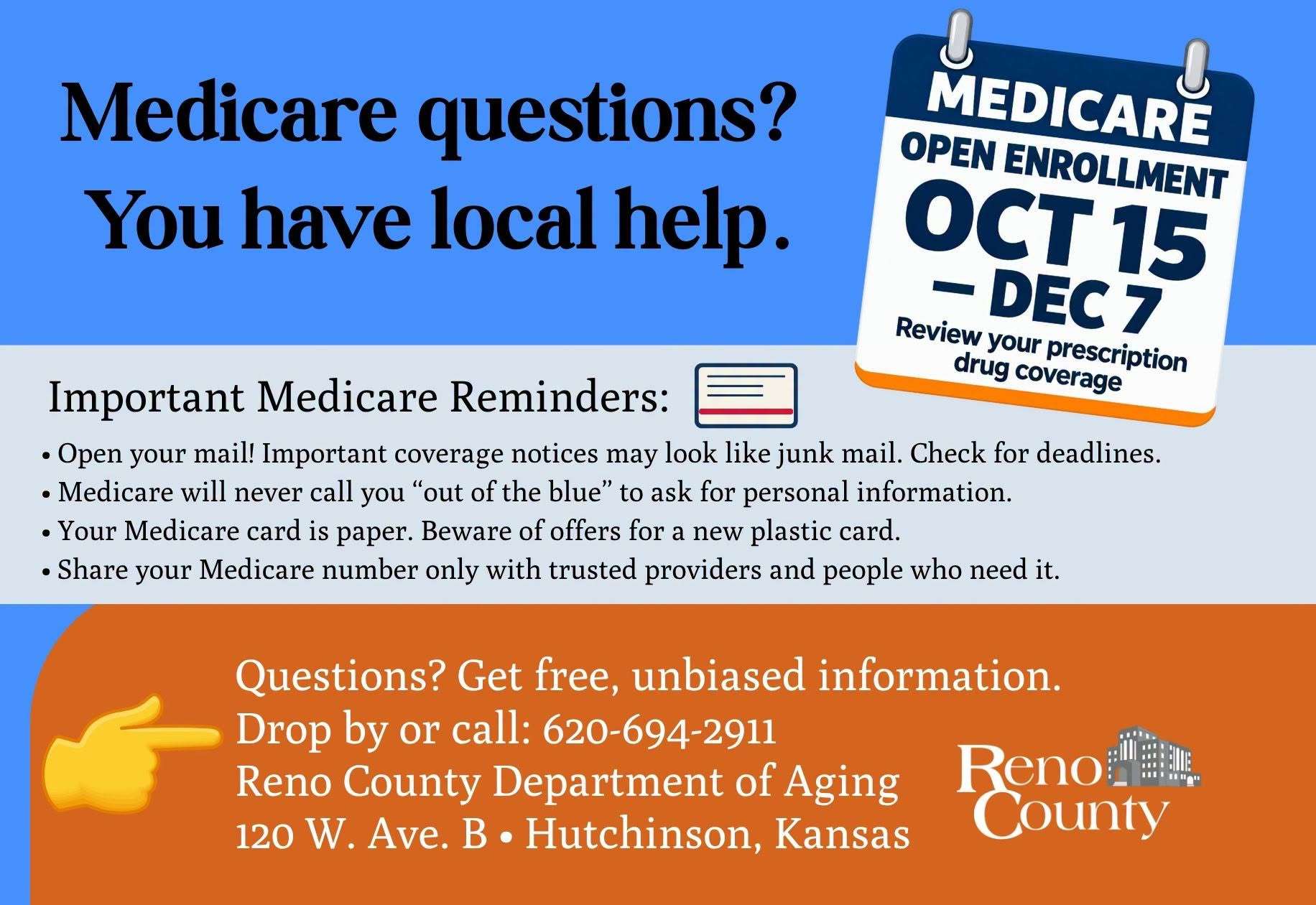 Reno County - Medicare open enrollment assistance