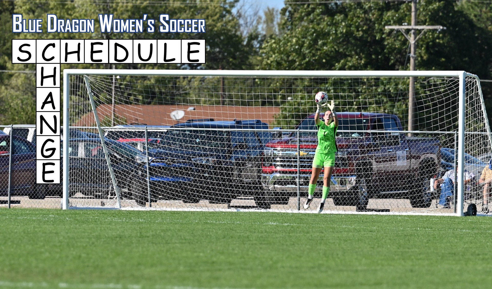 The Blue Dragon women's soccer team's regularly scheduled KJCCC match with No. 4 Cowley on Wednesday has been pushed back one hour to 7 p.m. and moved to Don Michael Field (Jacey Combs/Blue Dragon Sports Information)