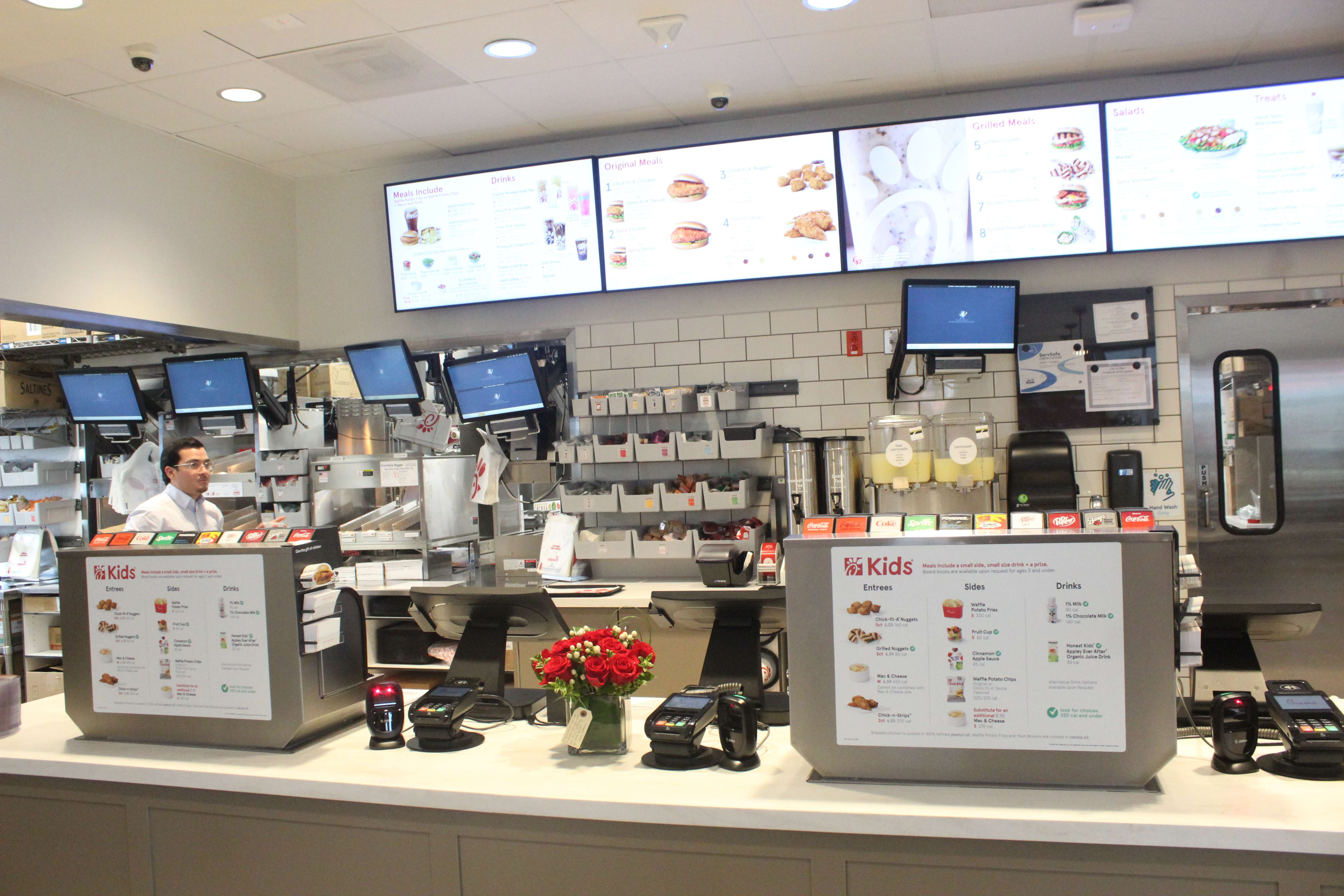 The counter at the new Hays Chick-fil-A. The store opens today. Photo by Cristina Janney/Hays Post