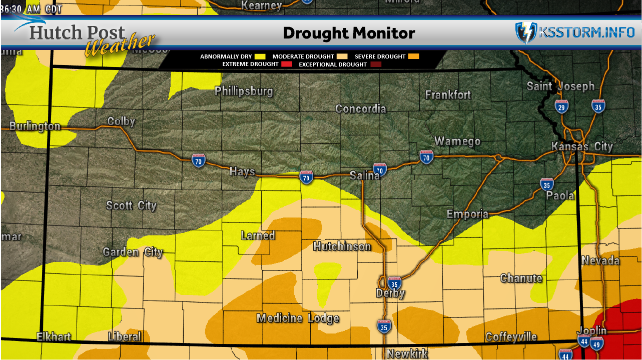 Kansas Drought Monitor - Oct. 13, 2026 - Map data courtesy of National Drought Mitigation Center