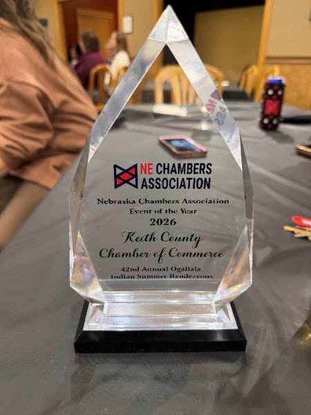 42nd Annual Ogallala Indian Summer Rendezvous being named the Nebraska Chambers Association’s 2026 Event of the Year. (Courtesy Keith County Chamber)