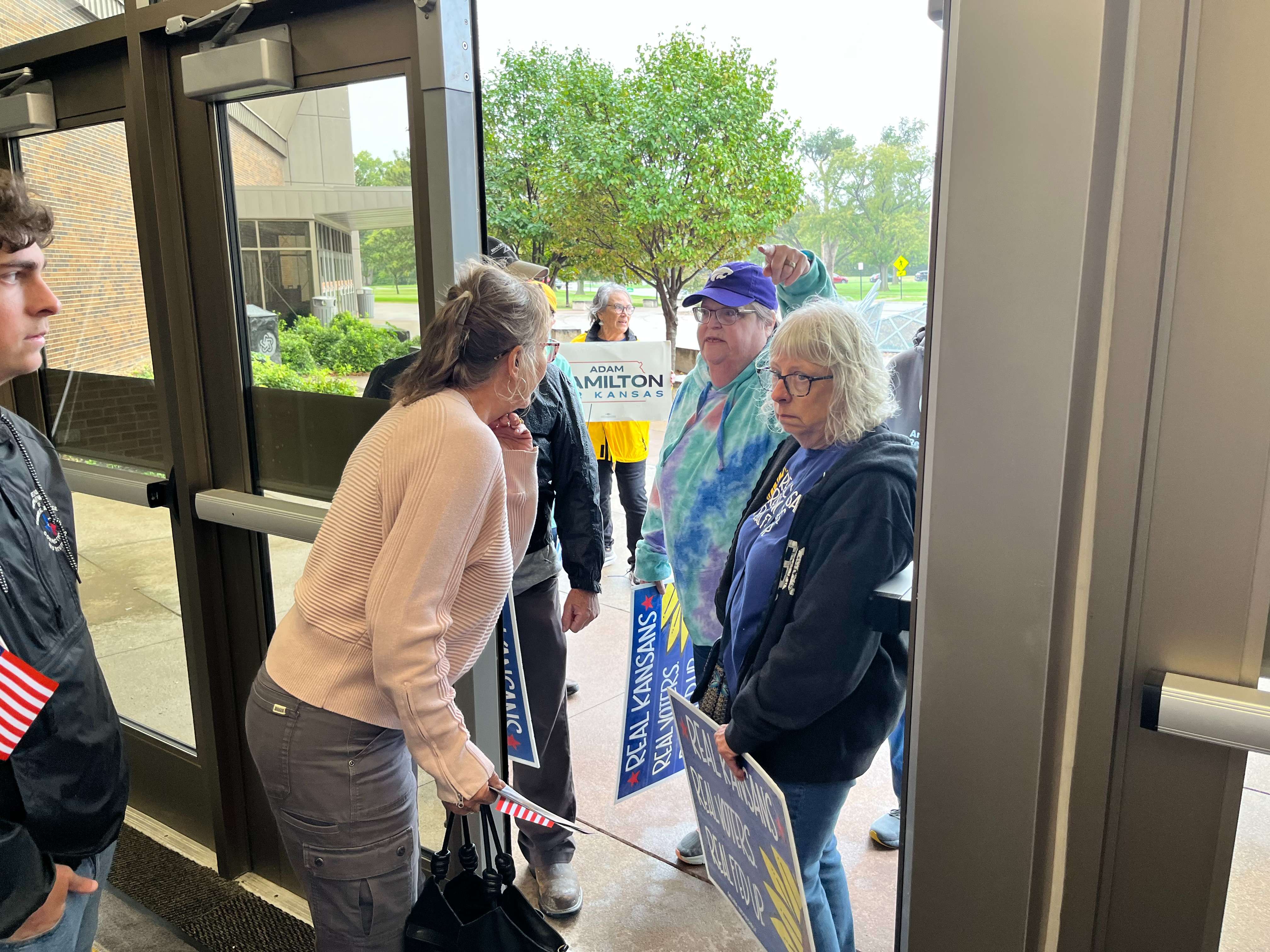 protesters turned away at the door