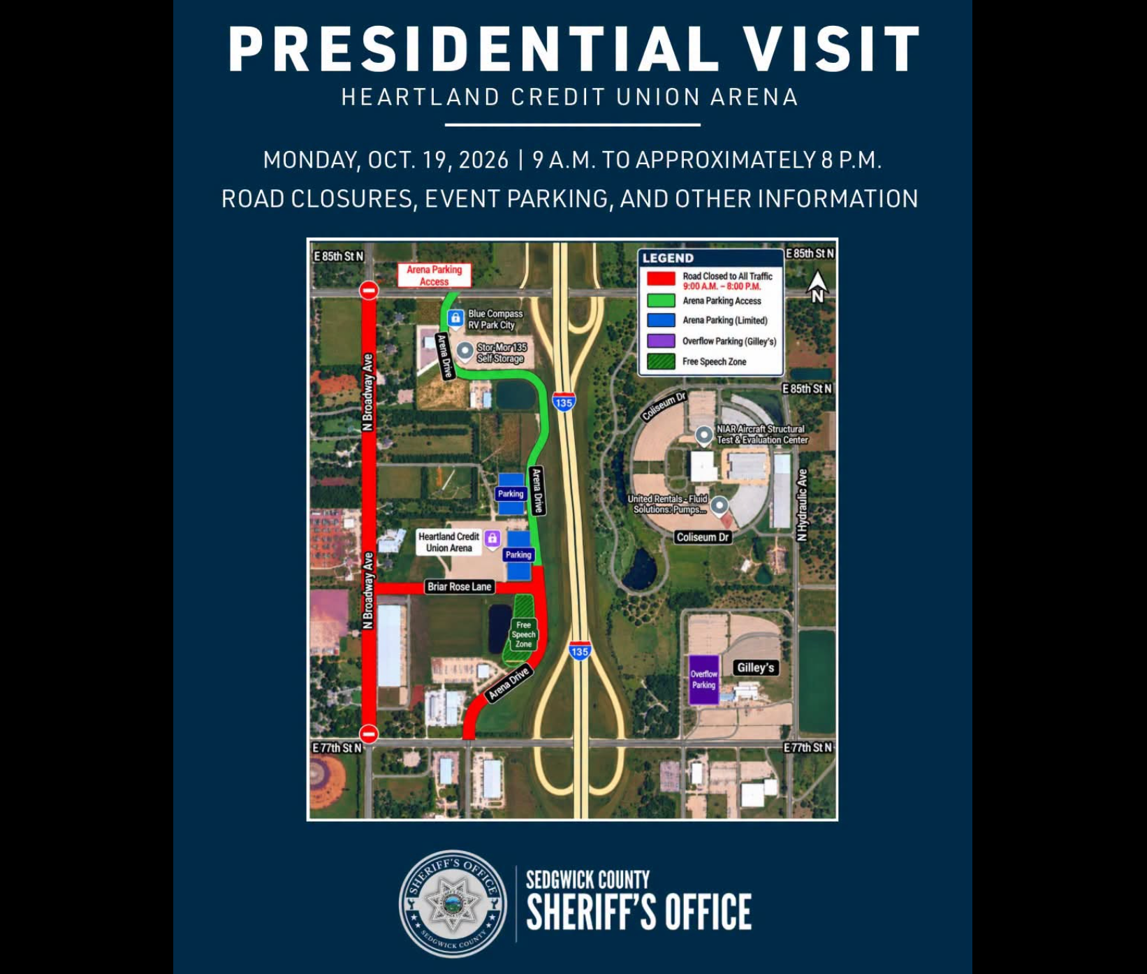 President Trump visit: Road closures and event parking information