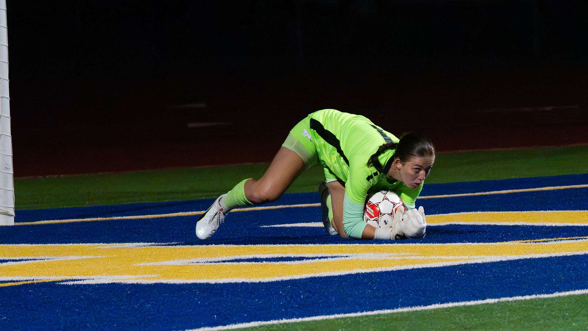 Blue Dragon freshman goalkeeper Hanni Helshani had four saves in a 0-0 draw on Saturday against Dodge City. (Abbi Filippi/Blue Dragon Sports Information)