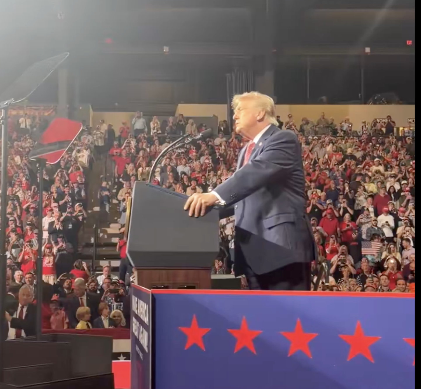 President Trump during a campaign rally on Monday in Wichita -image White House