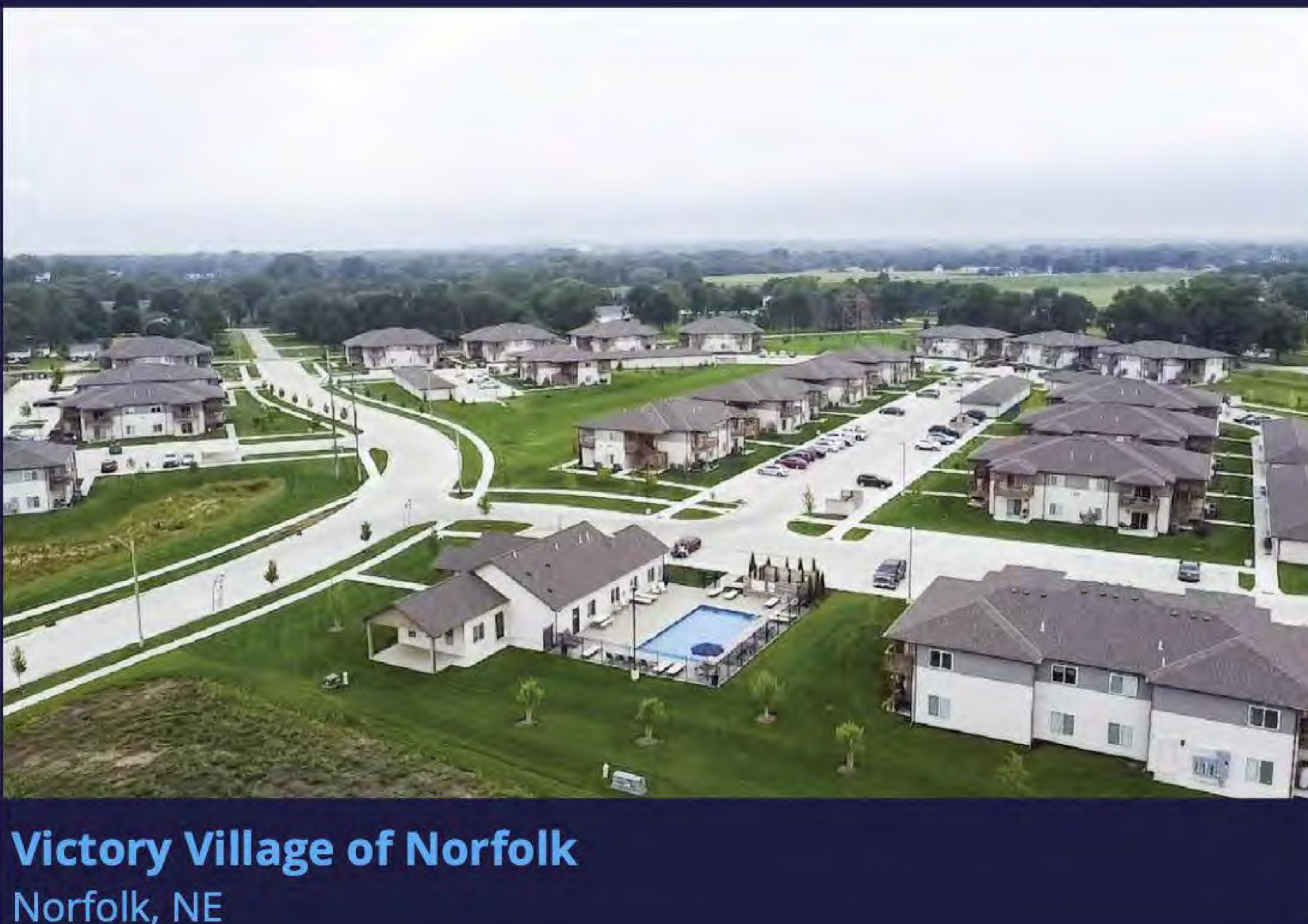 A Birds Eye view of Victory Village of Norfolk in Nebraska, courtesy photo. <br>