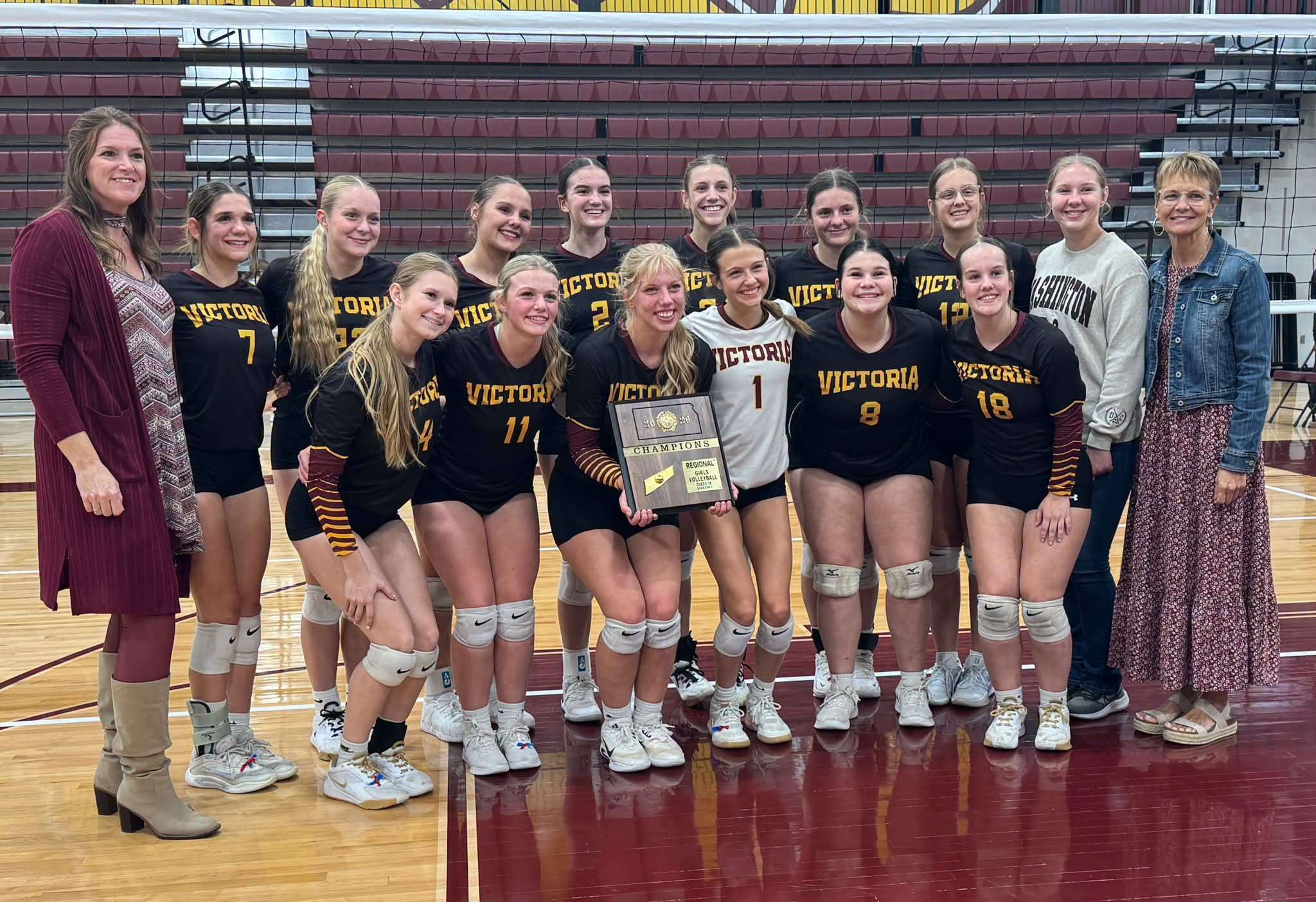 The Victoria volleyball team didn't lose a set and won their own 1A Division I volleyball regional on Tuesday, October 20, 2026 in Hays, Kan. (Courtesy photo)