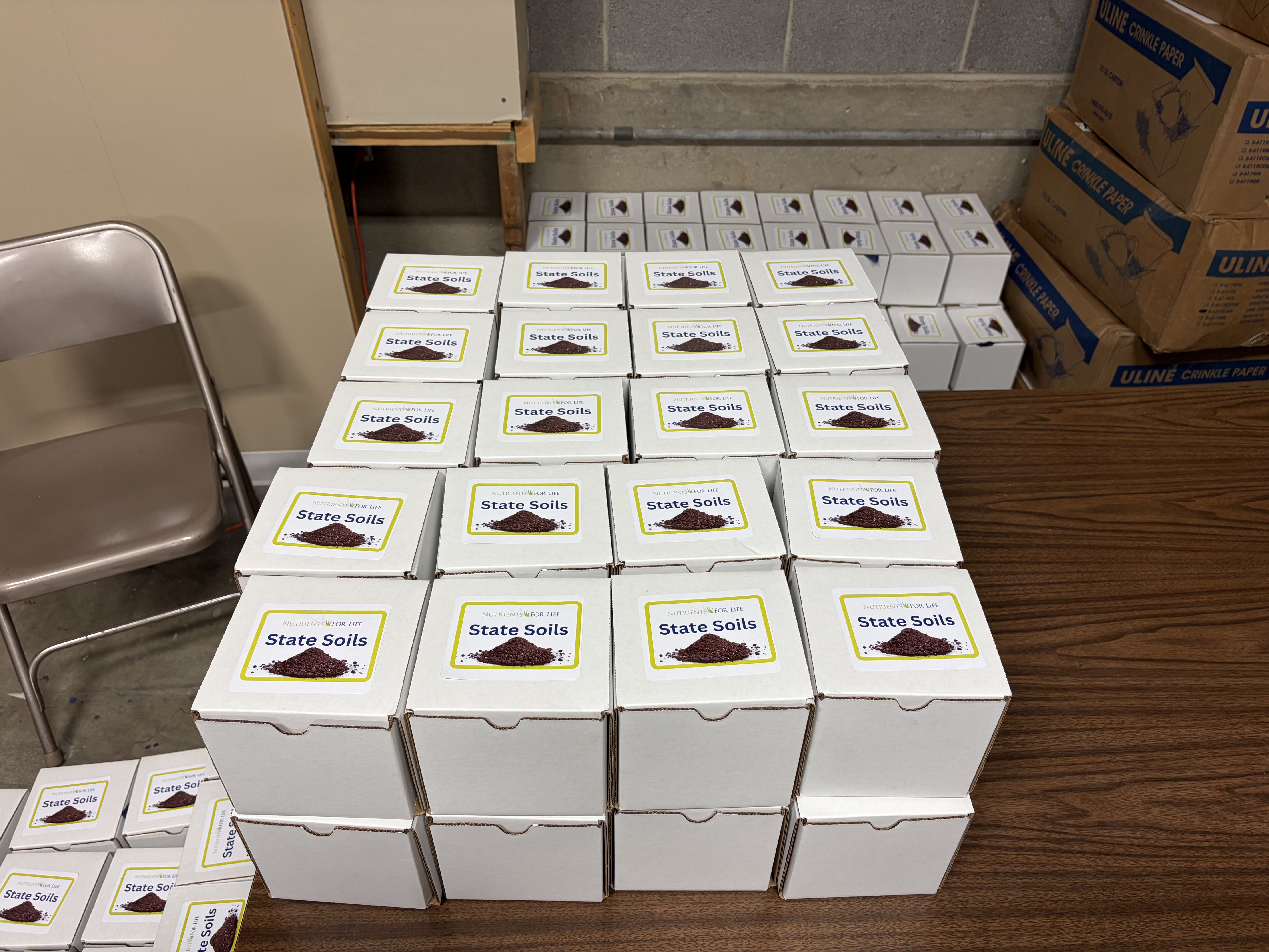 Boxes of Soil that will be placed into the Fertilizer Fun box. Photo by Alin Hett/Hays Post