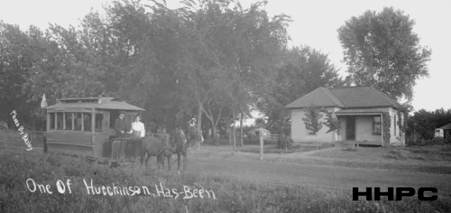Trolley Cars - Hutchinson Horse-Drawn Trolley Streetcar Retired - c. 1907. Courtesy of the Conard-Harmon Collection.