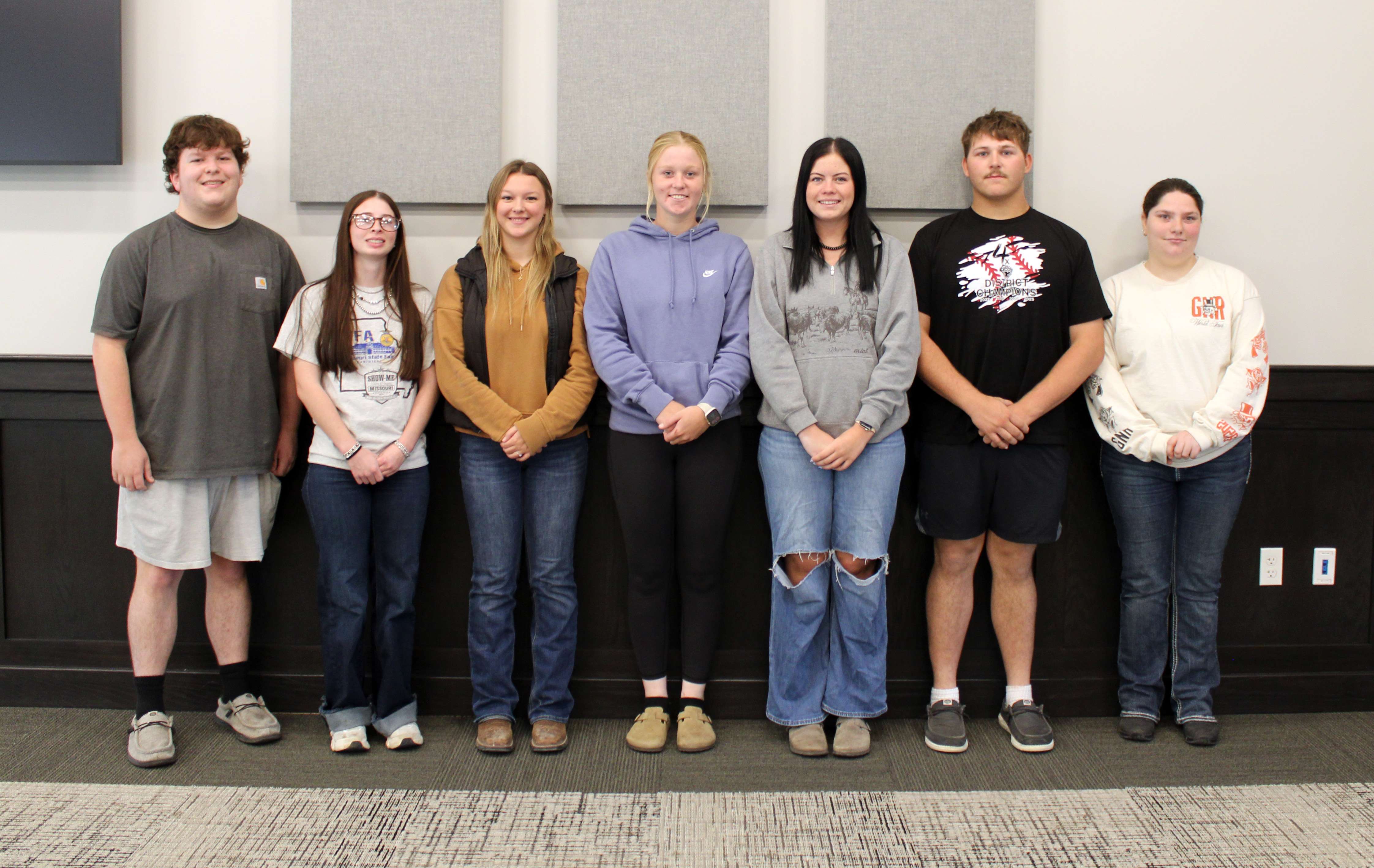 North Central Missouri College Student Senate Leadership team (L to R): Garrison Richards, Kenzie Milligan, McKenna Hodges, Amy Pickering, Crista Perry, Max Heintz, Ashlee Olson. Not pictured, Kaylor Hodge.