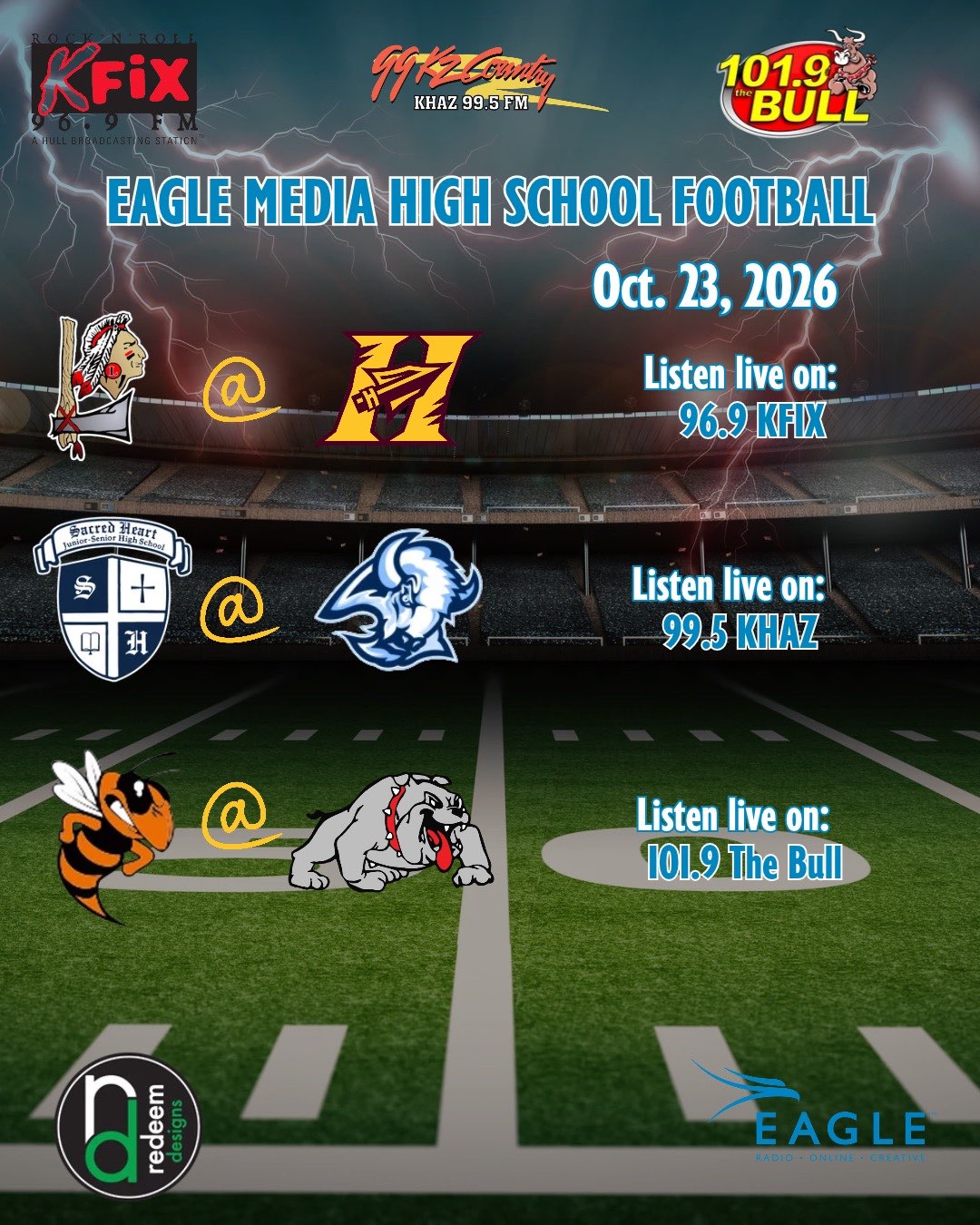 Eagle Media high school football schedule, Oct 23