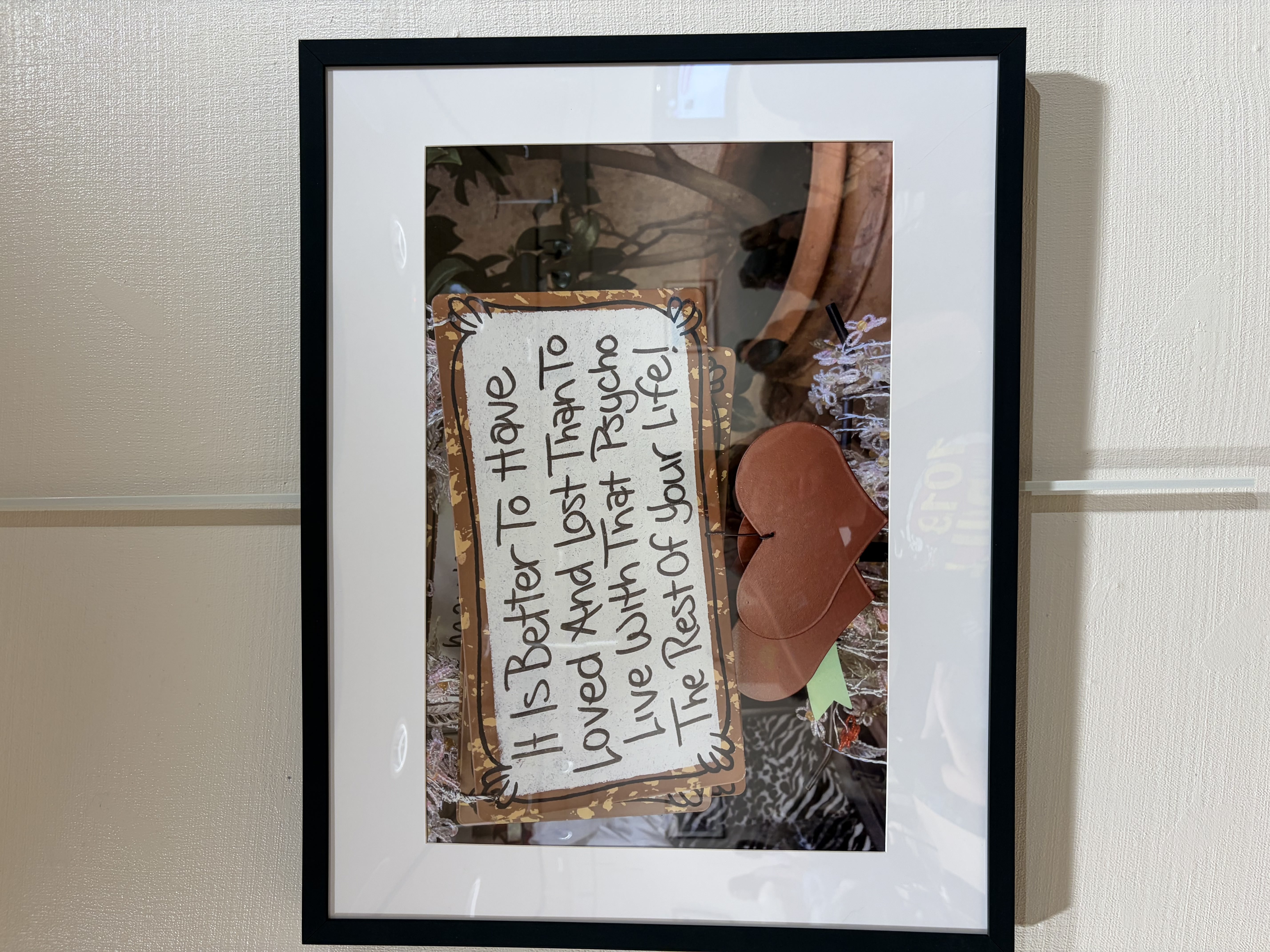 One of the many artwork pieces put up around the room during the book launch of&nbsp;Relationship-Based Violence - A Rural Kansas Initiative,&nbsp;hosted by the Hays Public Library on Thursday.&nbsp;