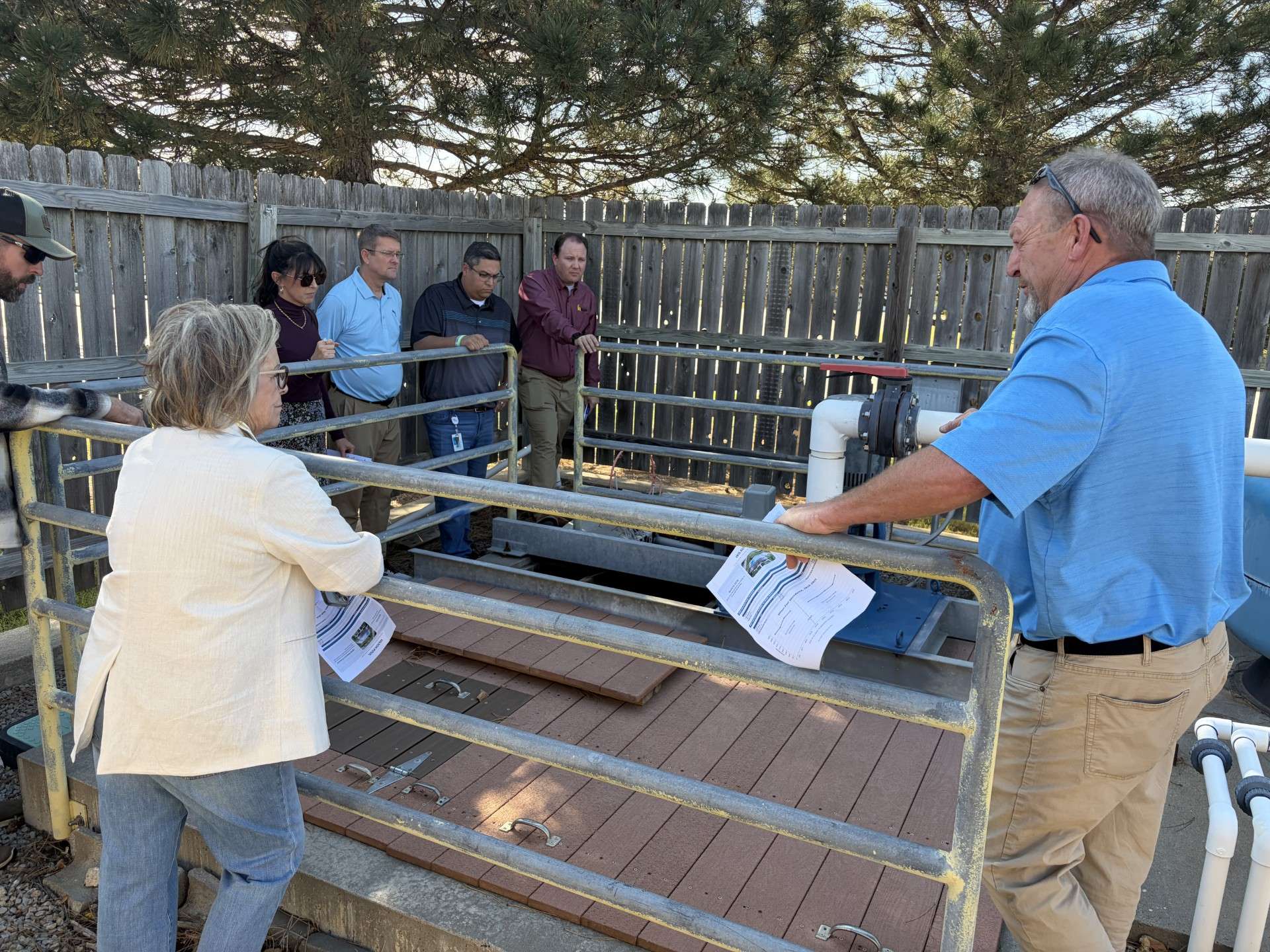 Items of mechanical concern at Wilson Pool include the chlorinator and pump, chemical controller and main pool pump. Photo by Becky Kiser/Hays Post