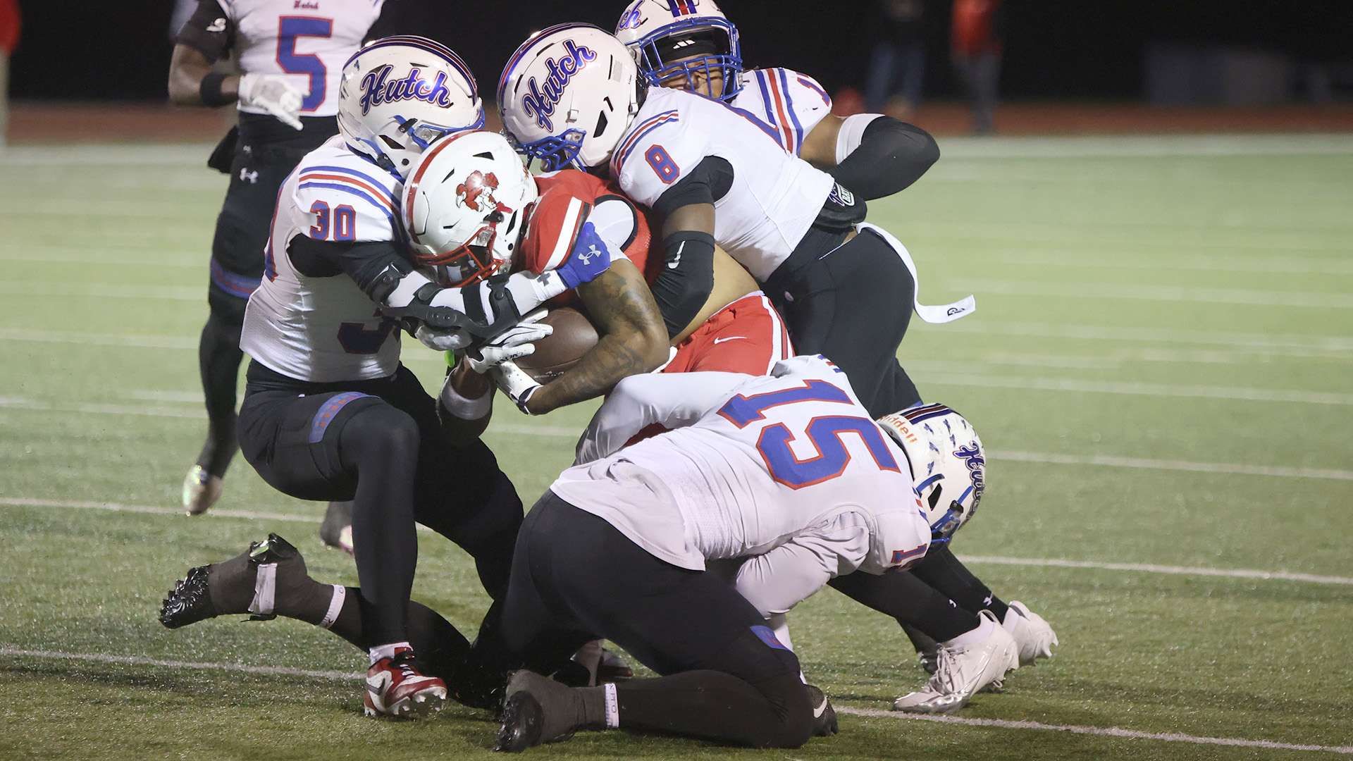 The No. 1-ranked Blue Dragon defense faces another offensive challenge on Saturday with NEO in a noon kickoff at Gowans Stadium. (Andrew Carpenter/Digital Fox Photography)