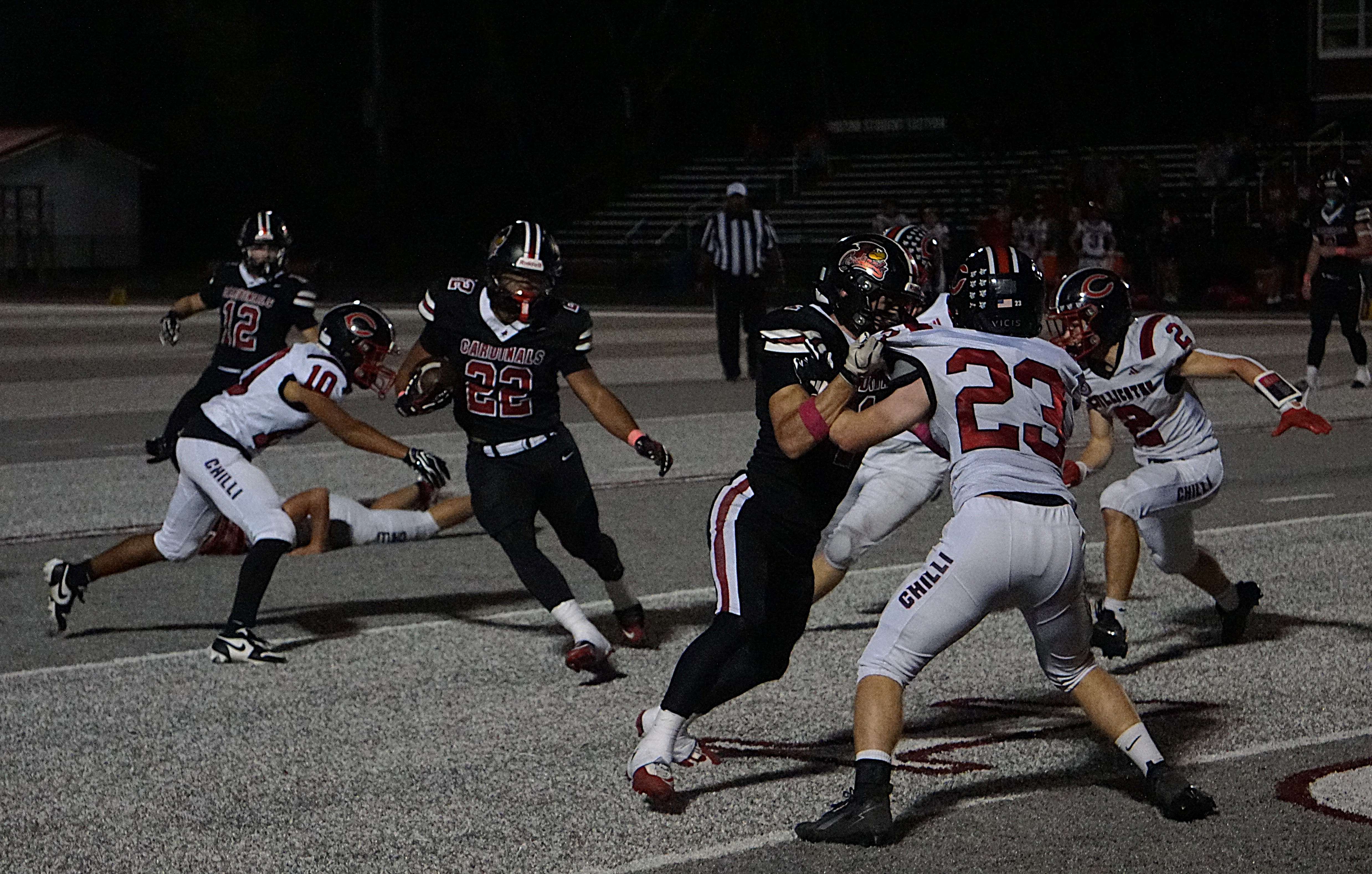 Xander Tiller cuts through the Chillicothe defense/ Photo by Matt Pike