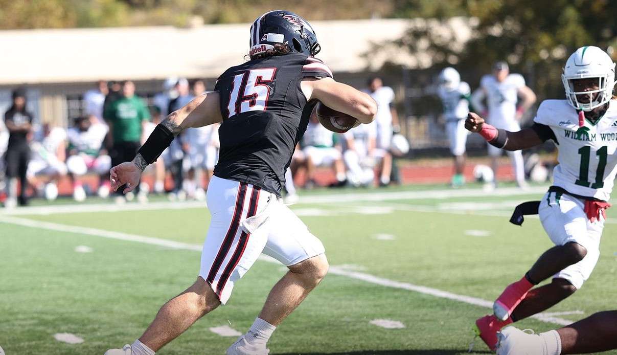 Patrick Heitert passed for 314 yards and two touchdowns and rushed for an additional 65 yards as the No. 2 Benedictine Ravens dominated William Woods in their home finale 67-0/ Photo courtesy of Raven Athletics