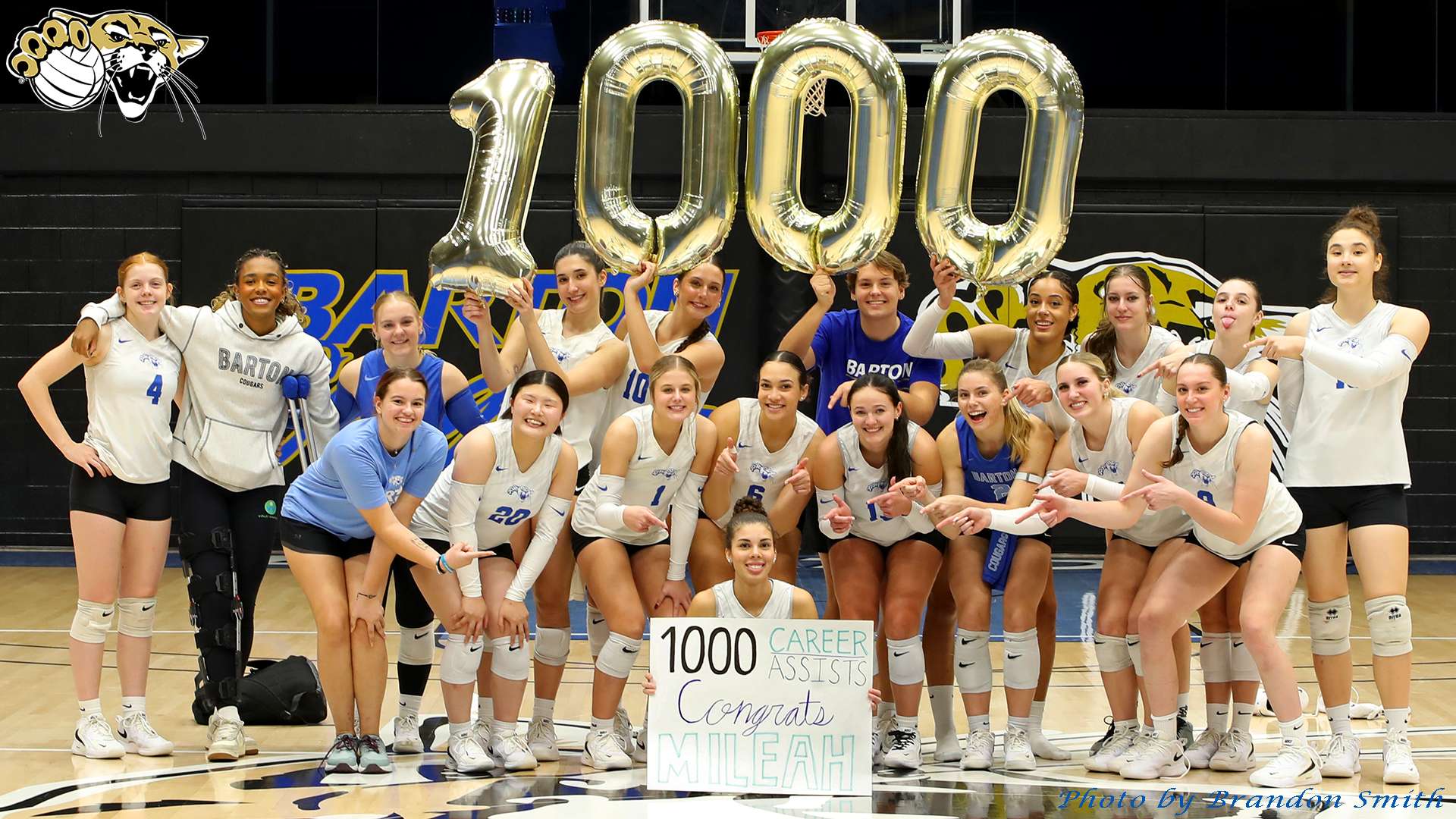 Barton volleyball celebrates Mileah Neal reaching 1000 career assists (BartonSports.com)