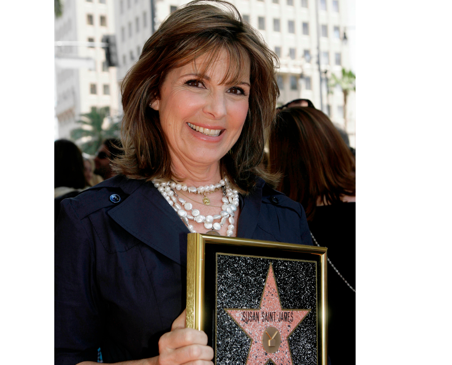 FILE - Actress Susan Saint James poses during a ceremony honoring her with a star on the Hollywood Walk of Fame on June 11, 2008, in Los Angeles. (AP Photo/Nick Ut, File)