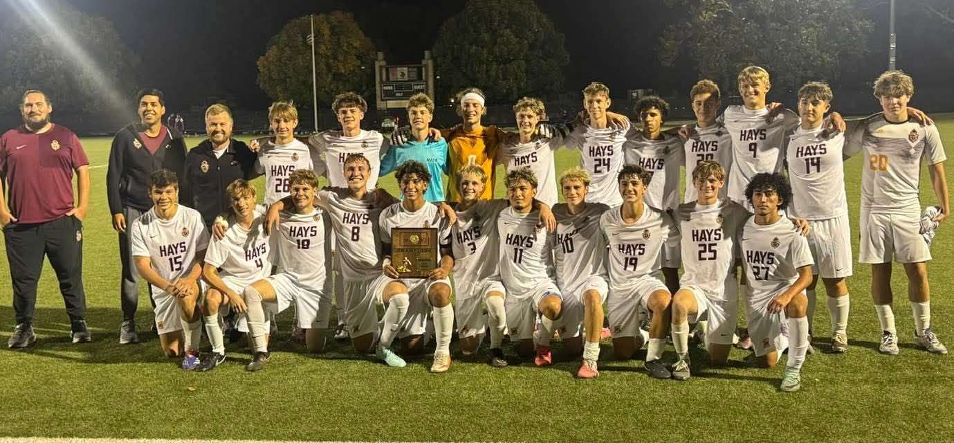 The Hays High boys soccer team defeated Topeka West 3-1 in their 5A regional final on Thursday, October 29, 2026 in Topeka, Kan. (Courtesy photo)