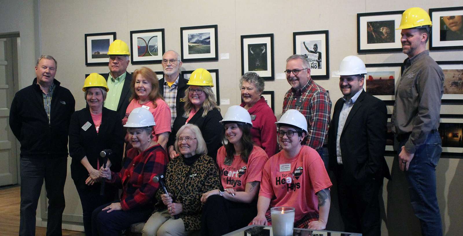 Hays Arts Council current and past board members, staff, and guests celebrate the construction kick-off of the arts center renovation. Photo by Cristina Janney/Hays Post