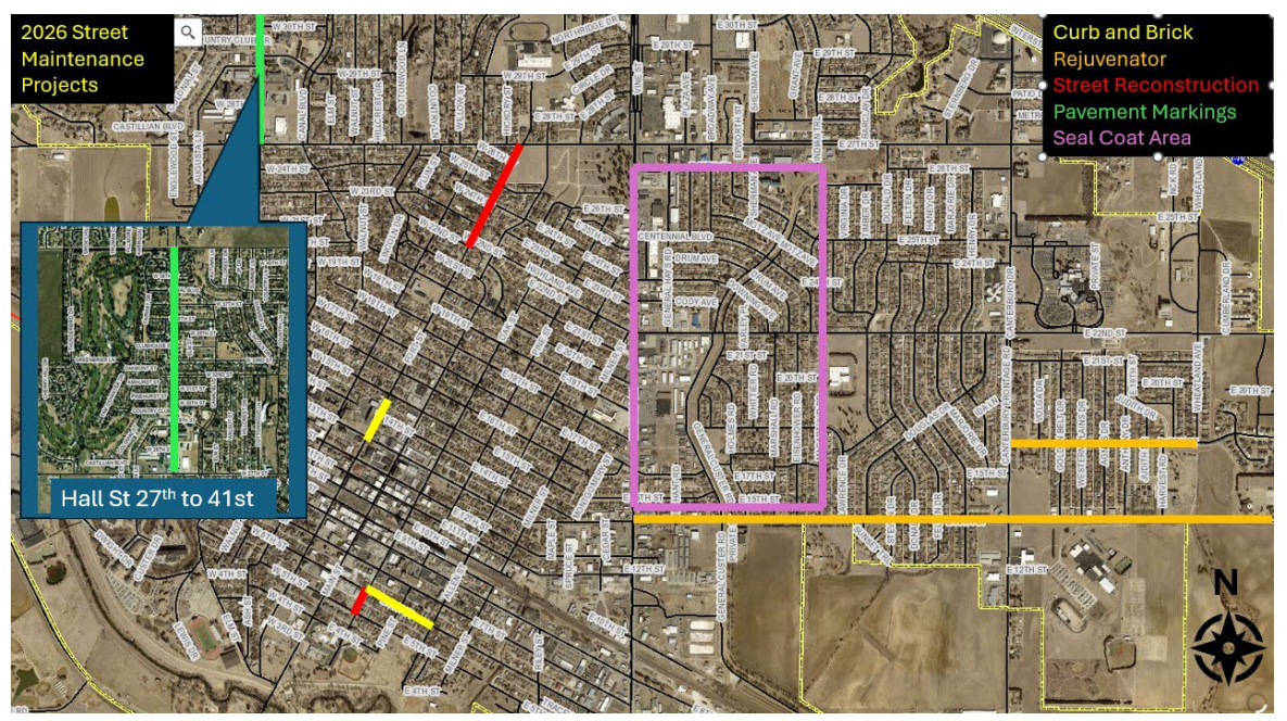 2026 street maintenance map. City of Hays