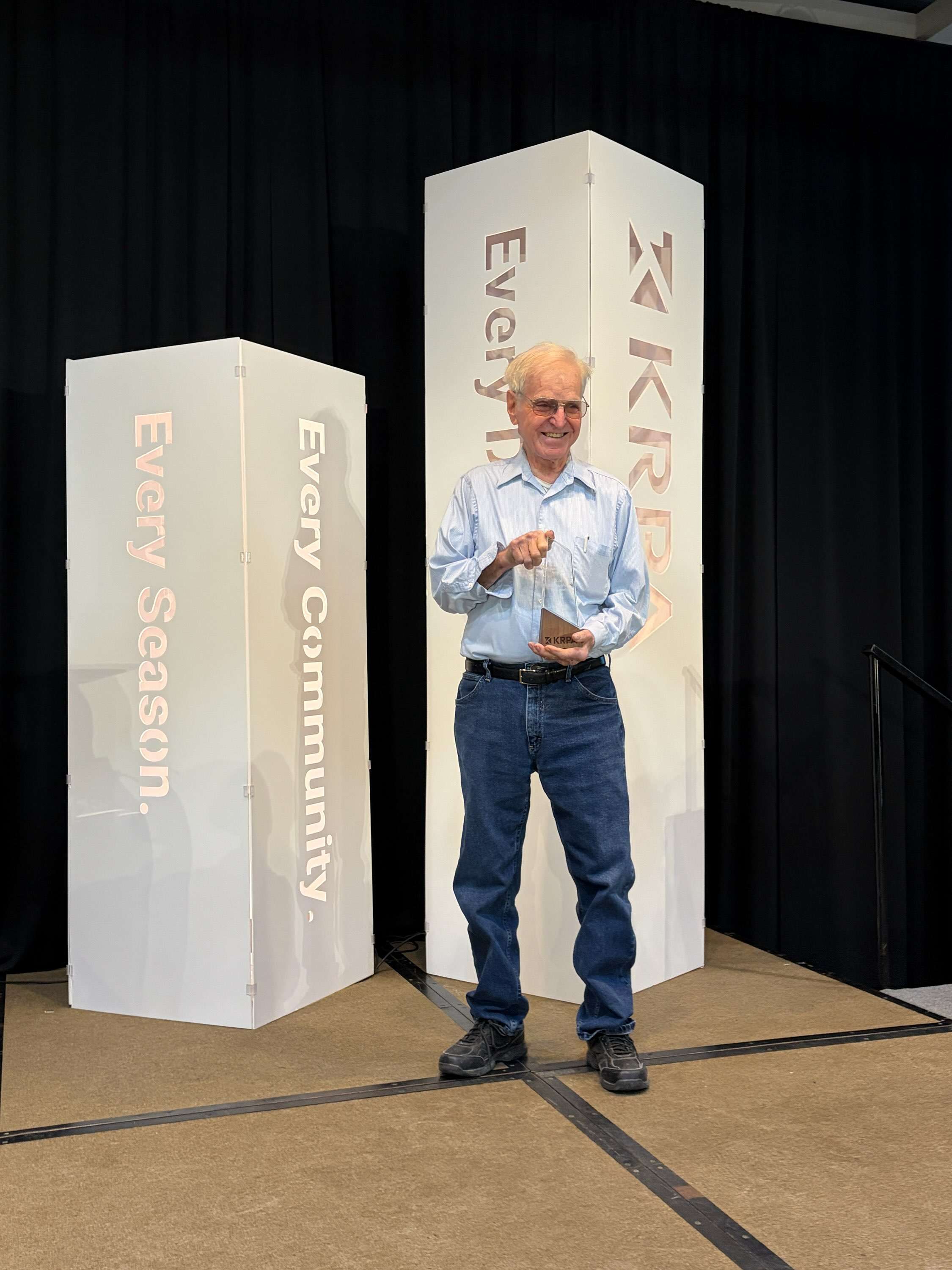 The Kansas Recreation and Parks Association recognized Joe Minick of Abilene with the Distinguished Volunteer Award during its annual awards luncheon held last week in Topeka. Courtesy of Abilene Convention &amp; Visitors Bureau