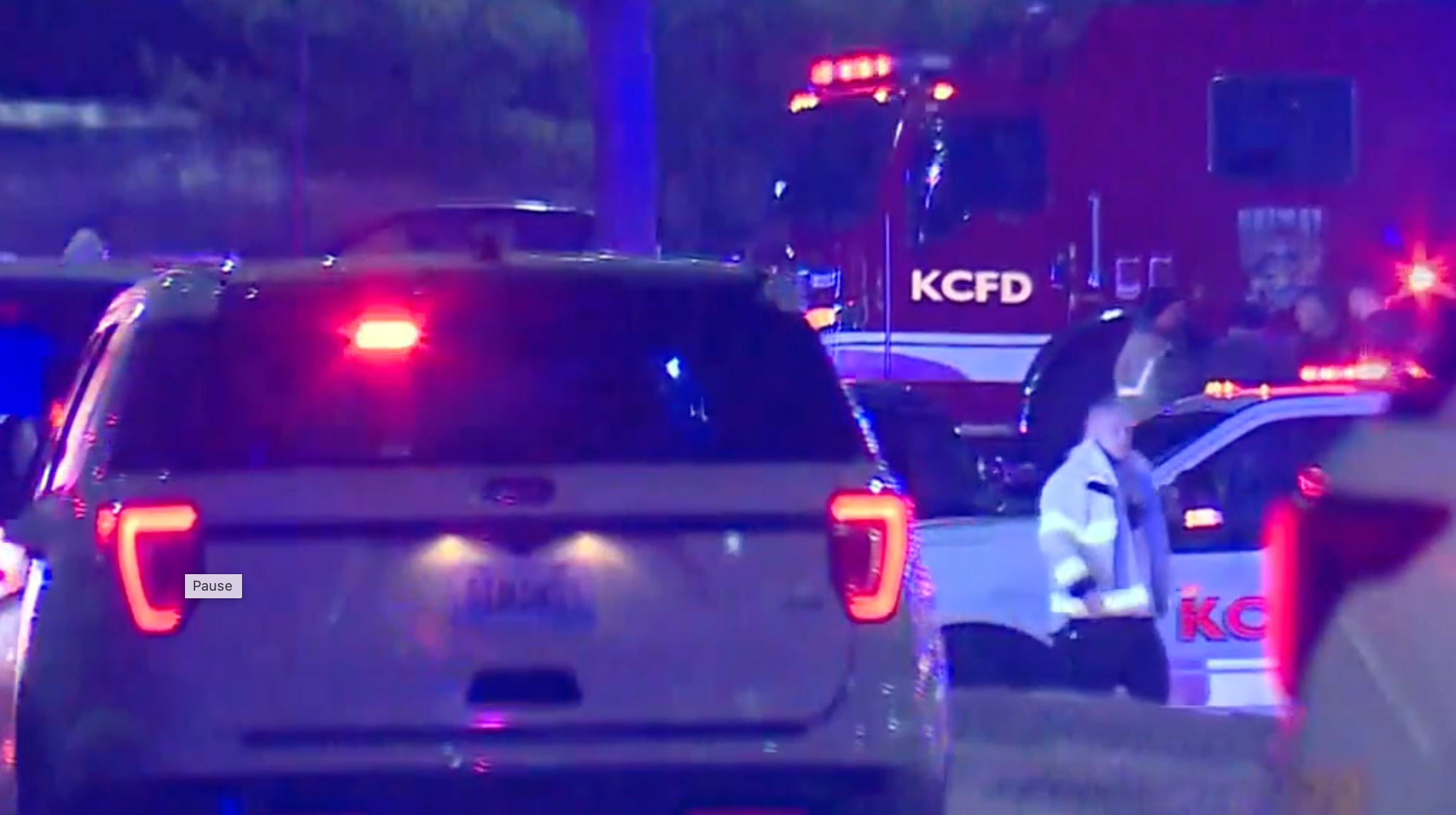 Fire department crews on the scene Wednesday -photo courtesy KMBC