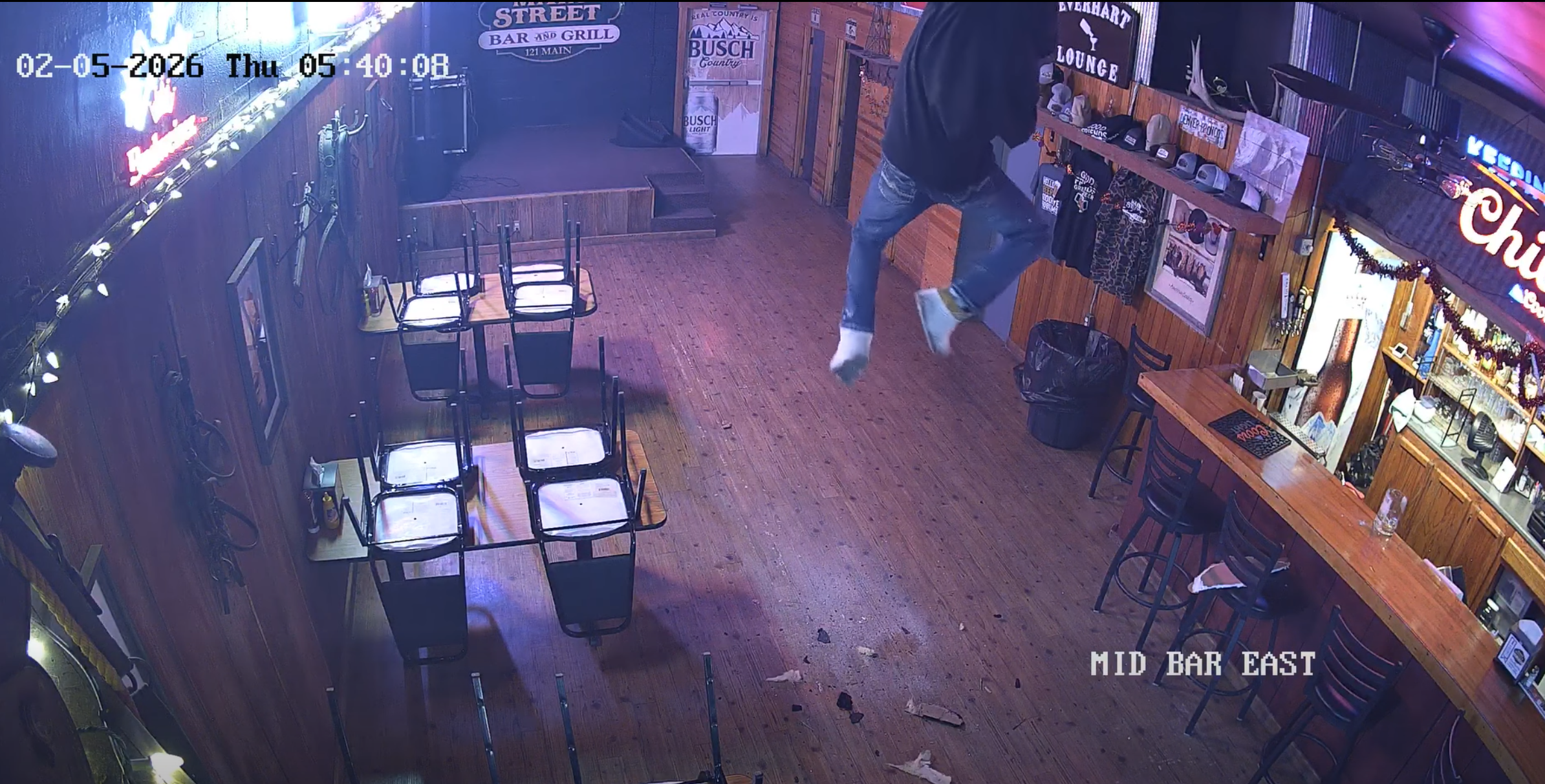 Screenshot from Main Street Bar &amp; Grill video surveillance in Canton, KS (McPherson County)