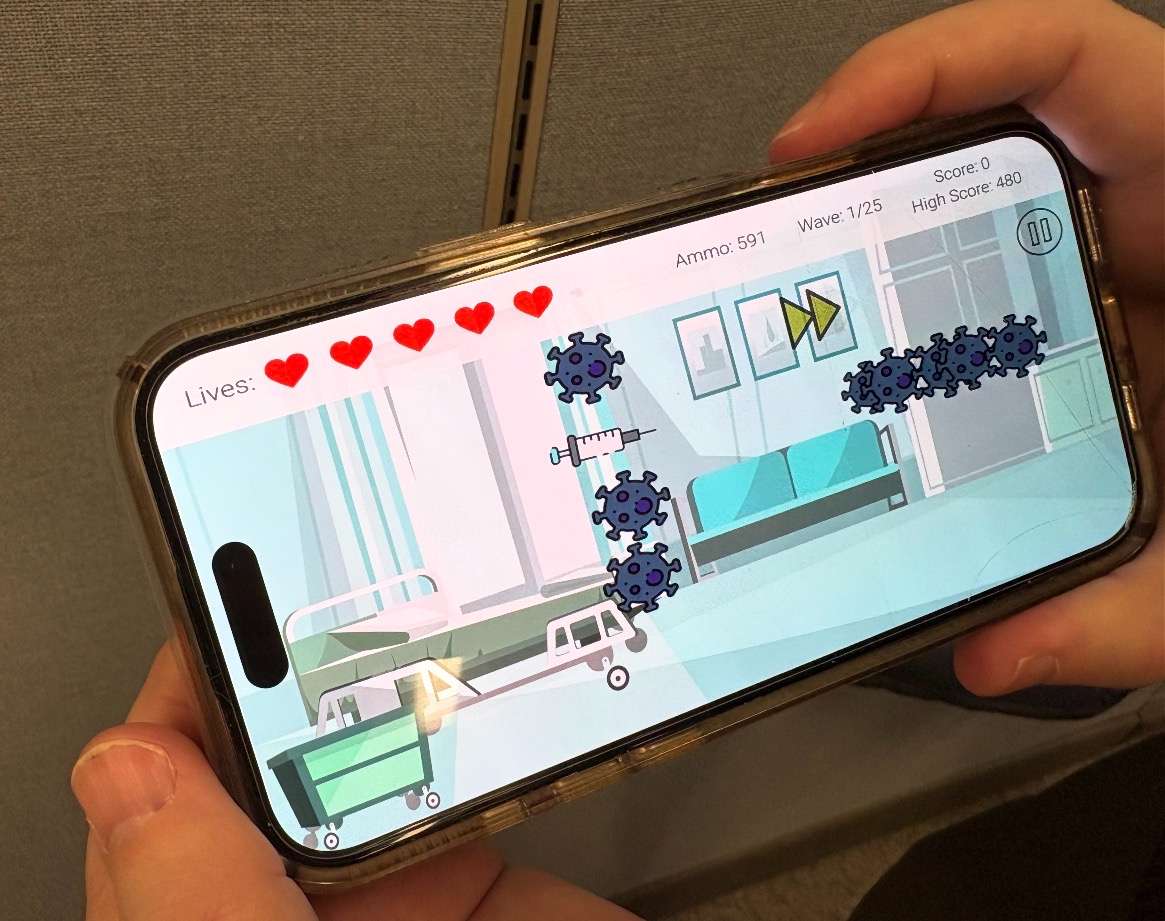 Zoodemic mobile app during gameplay (UNMC)