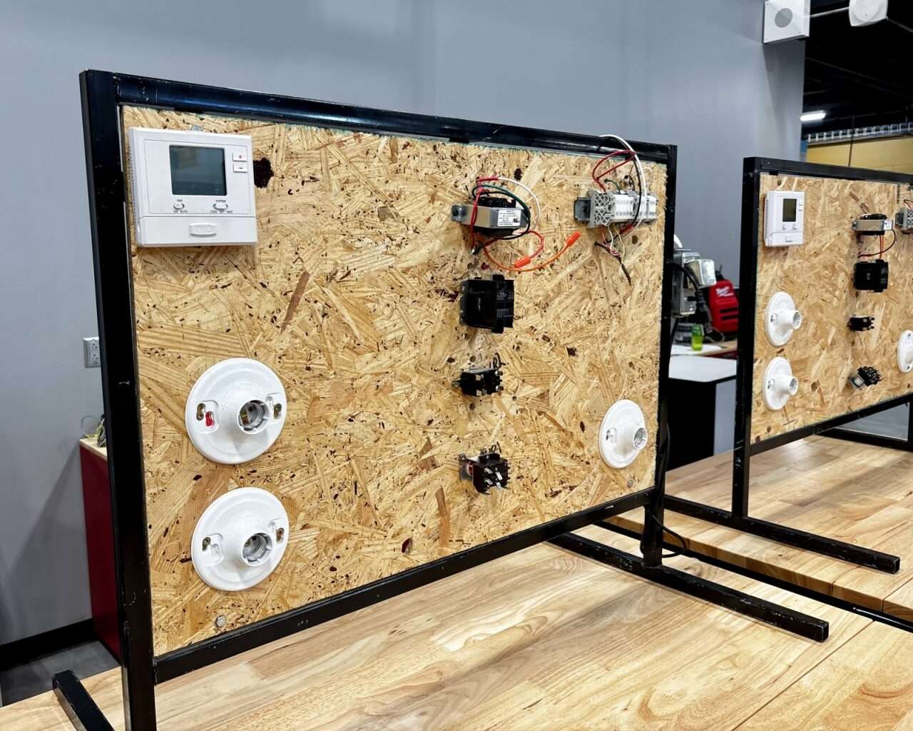 Electrical trainer panels inside the&nbsp;plumbing, heating and air-conditioning lab. Photo by Tony Guerrero/Hays Post