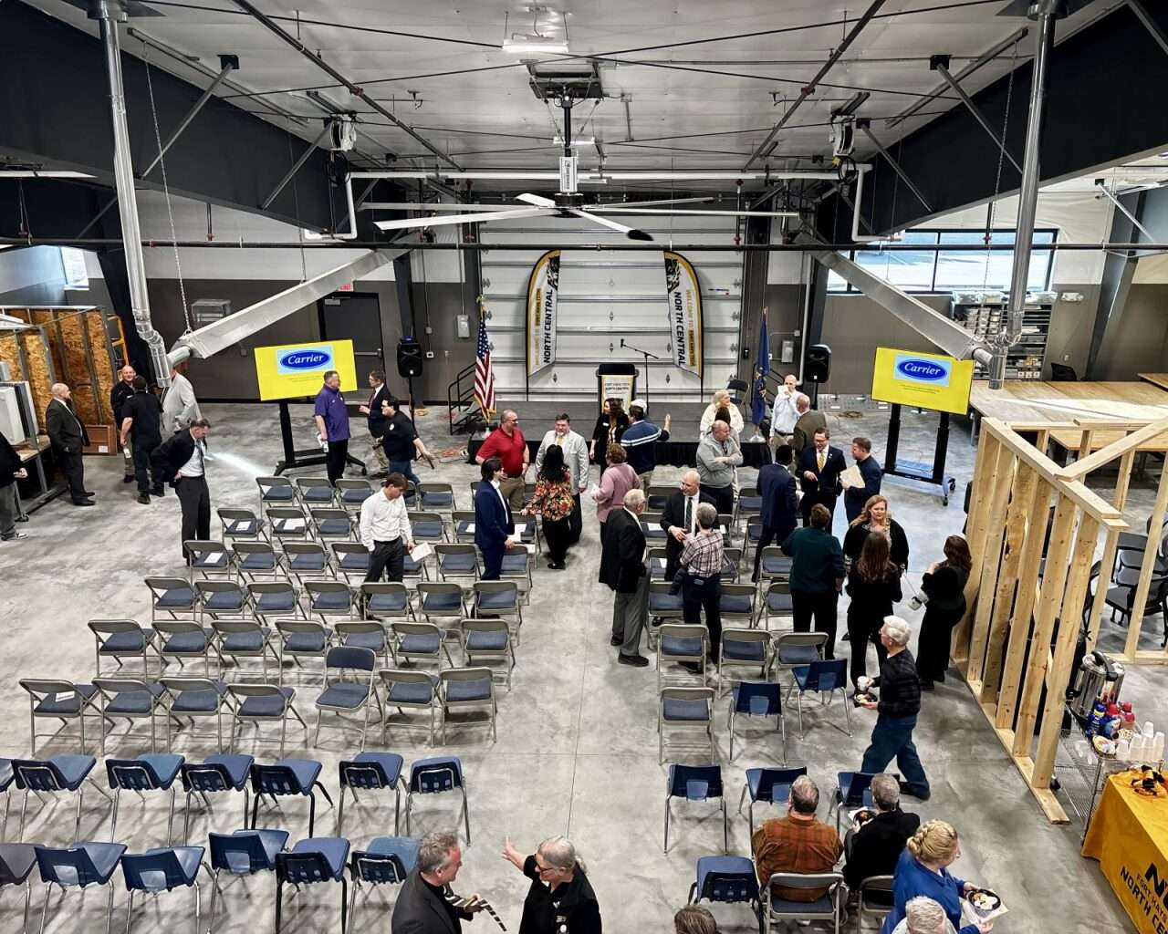 An overview angle of the&nbsp;electrical technology lab from the second floor of the&nbsp;Fort Hays Tech North Central's Hansen Construction Career Center. Photo by Tony Guerrero/Hays Post
