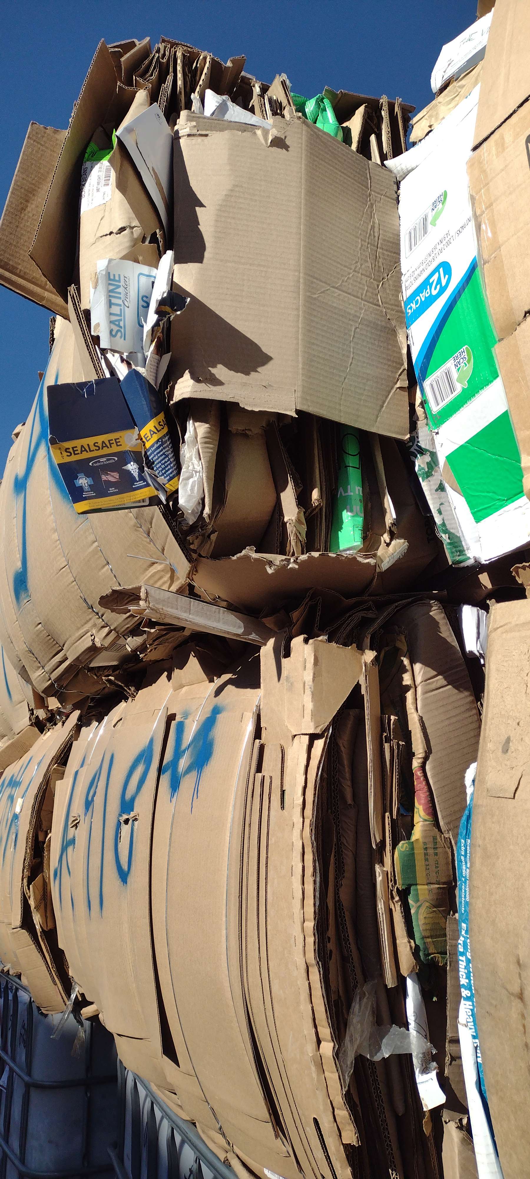 These bales of cardboard at Keep Alliance Beautiful are destined for Western Resources Group in Ogallala who works with brokers to find the best deal for the well-recycled material.
