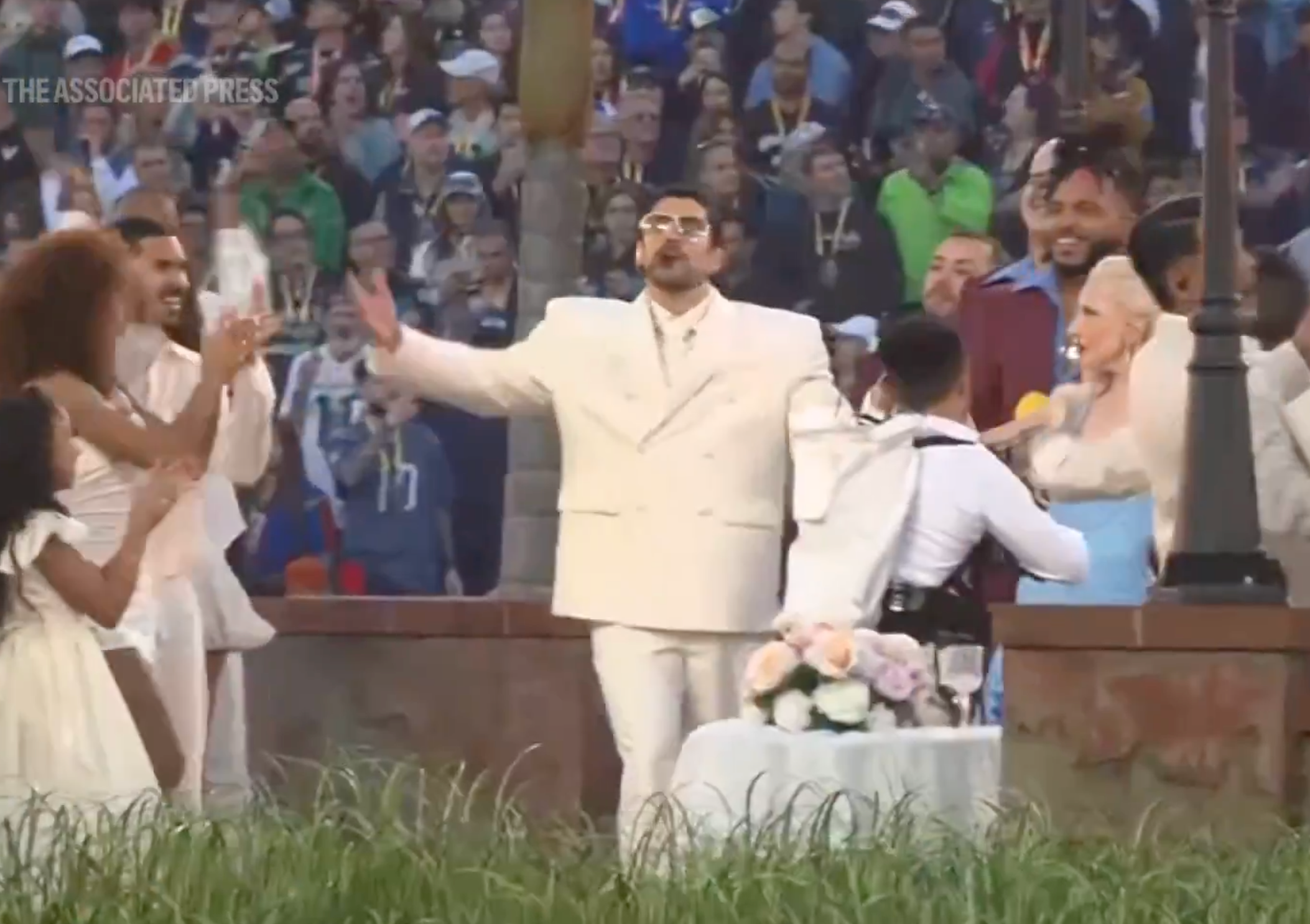 Bad Bunny performs at the Super Bowl-image from Associated Press video