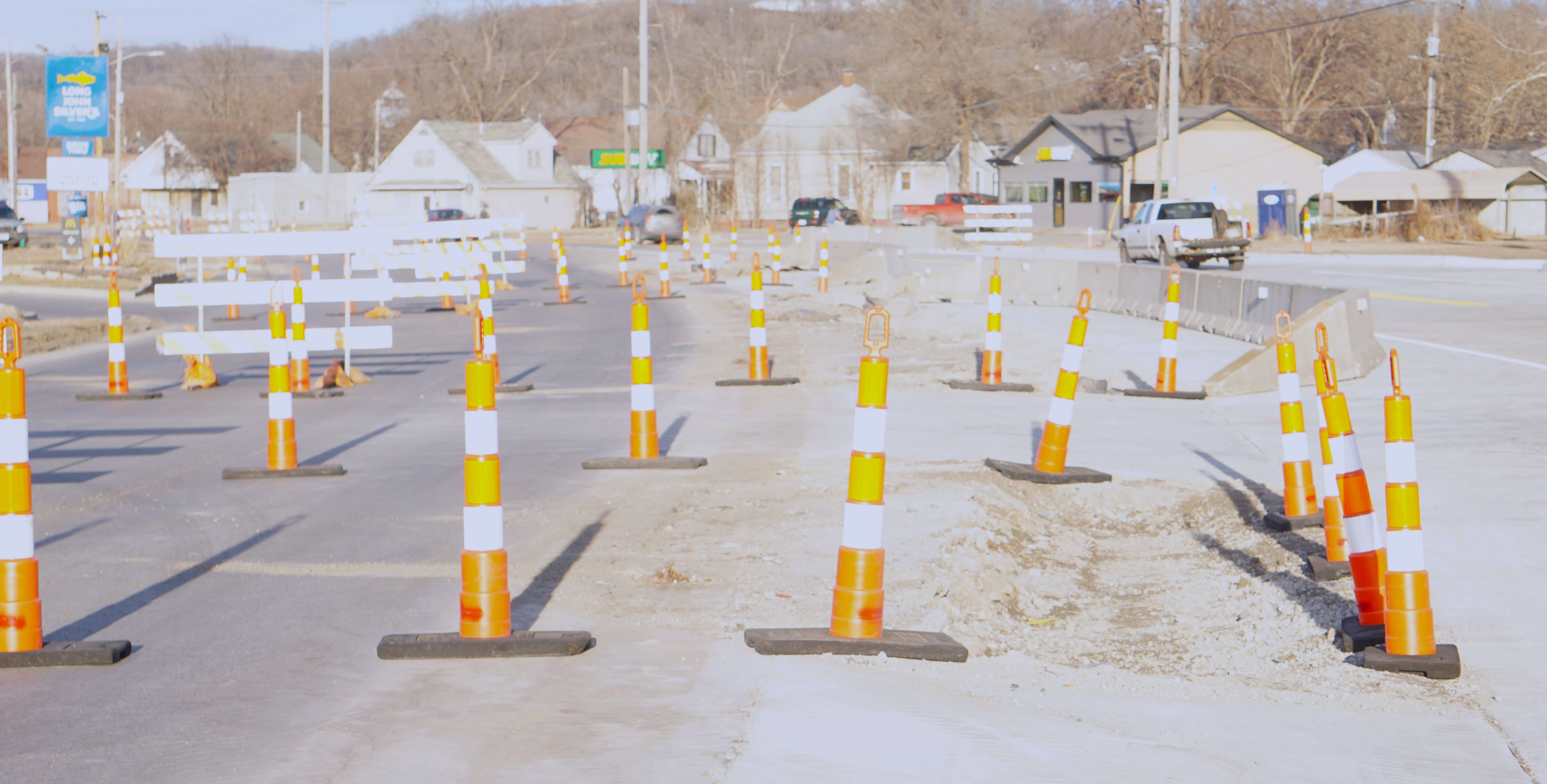 Closed-off section of Highway 59. Photo by Jim Faris.
