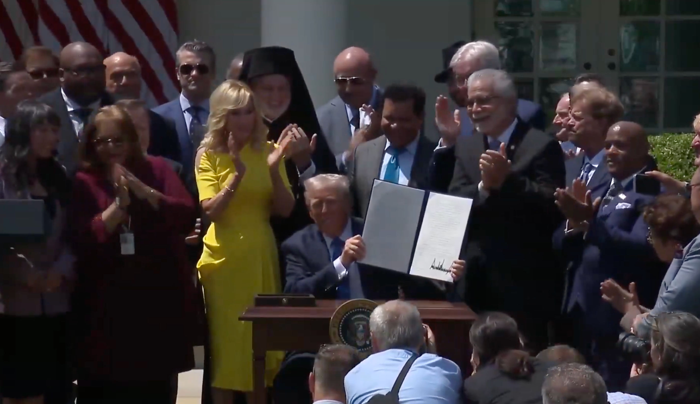 In May President Trump&nbsp;officially establishes the Religious Liberty Commission -image from White House video