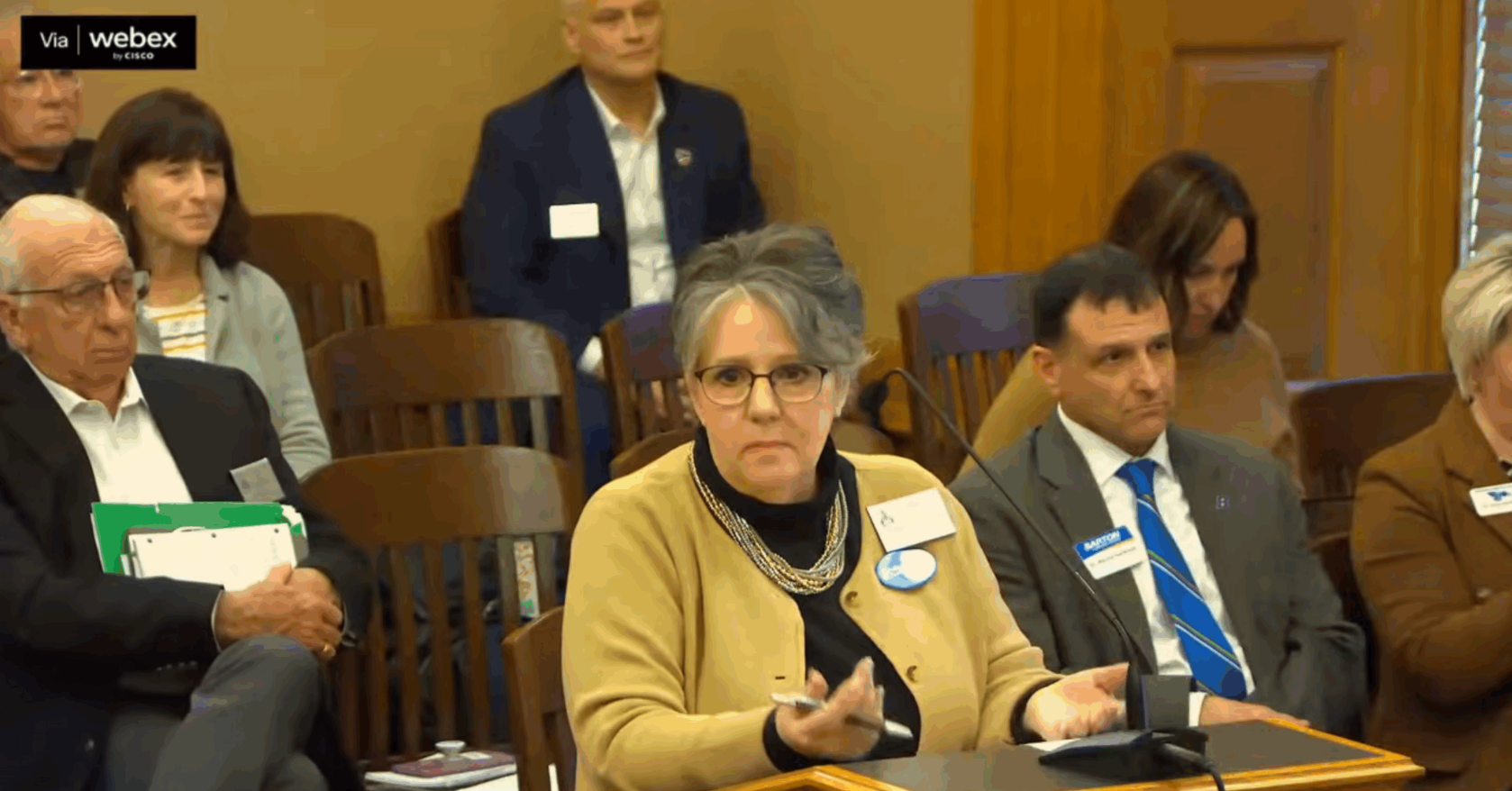 Leah Fliter, assistant executive director of advocacy for the Kansas Association of School Boards, testifies Feb. 10, 2026, before the Senate Education Committee. (Kansas Reflector screen capture of Kansas Legislature video)