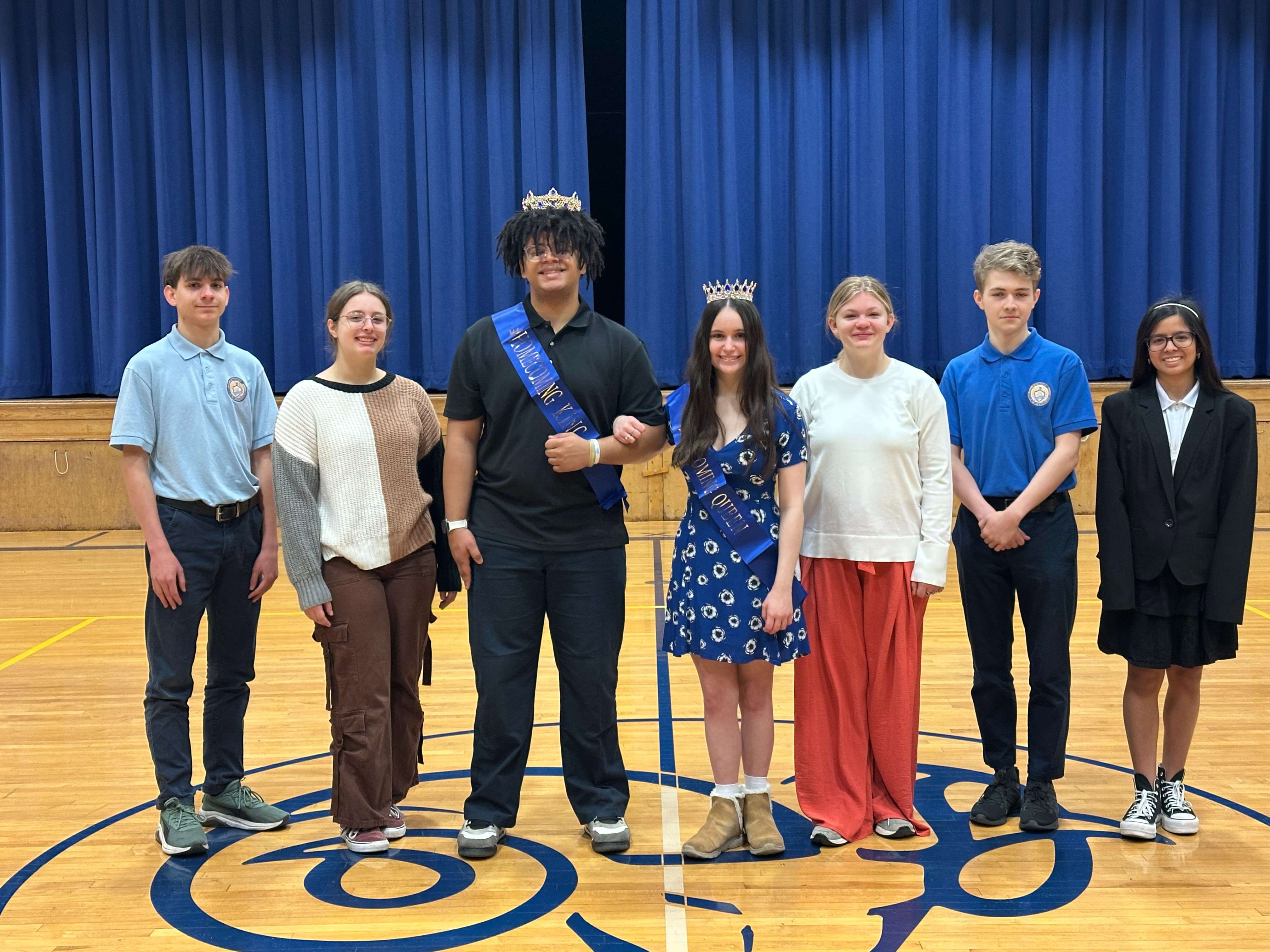 2026 St. Xavier Homecoming Court -&nbsp;Royal Court from left to right: Josh W., Kaydence W., Charles Q, Taylor S., Dana D., Josh E., and Cassiel P.