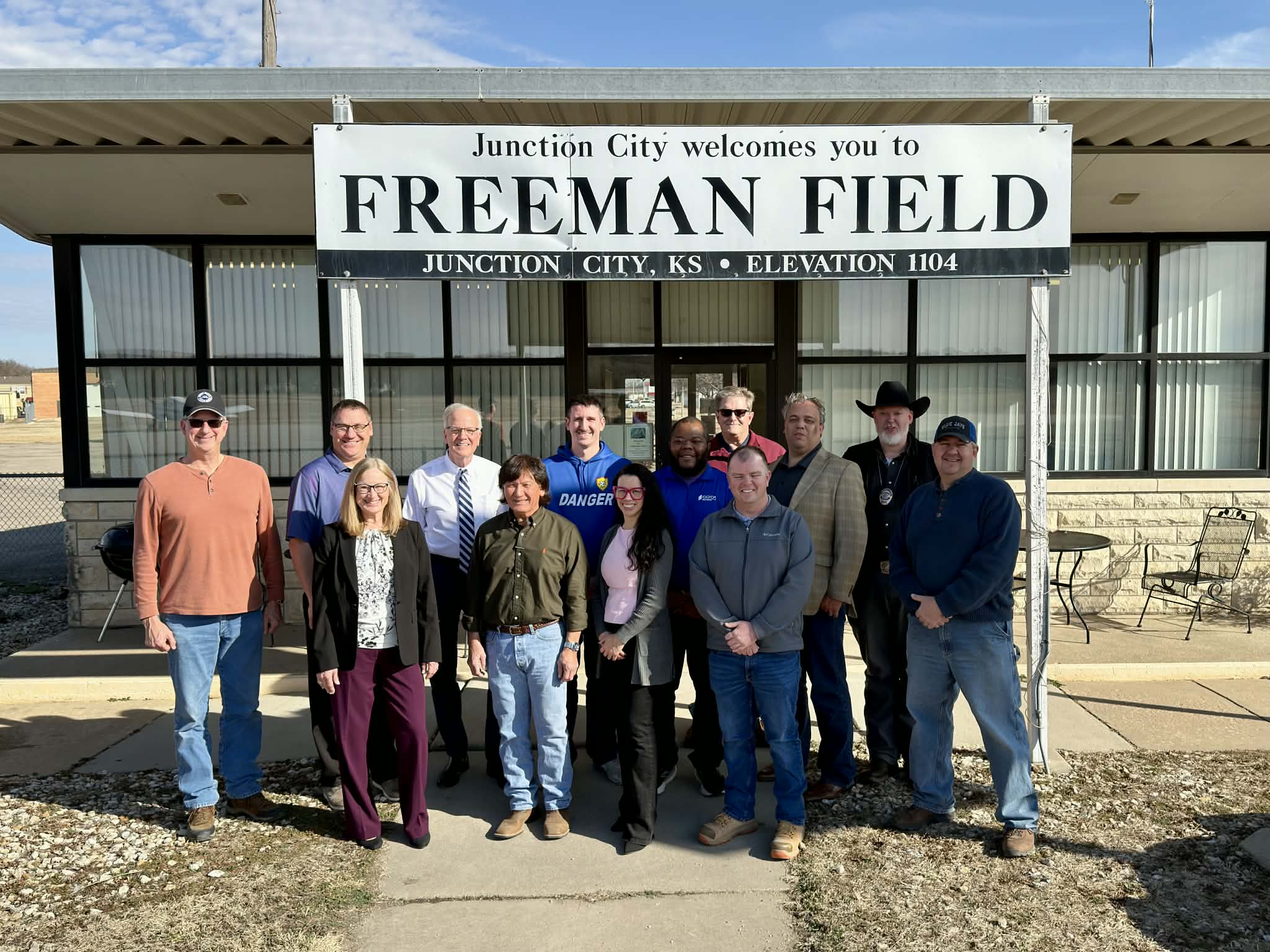 Some local elected officials and community members attended Senator Moran's announcement on Friday.